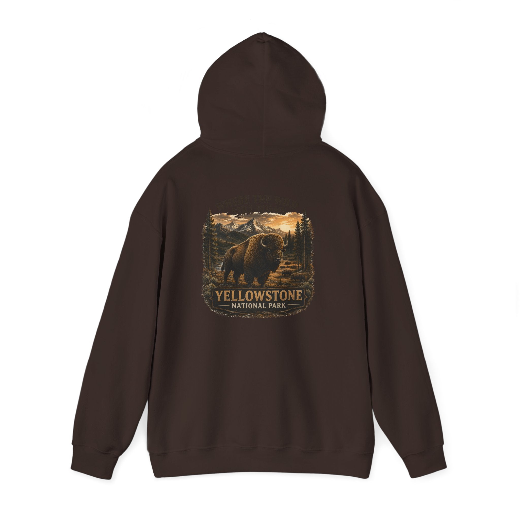 Yellowstone Bison Round Badge Hoodie