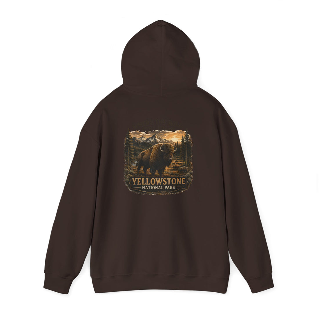 Yellowstone Bison Round Badge Hoodie
