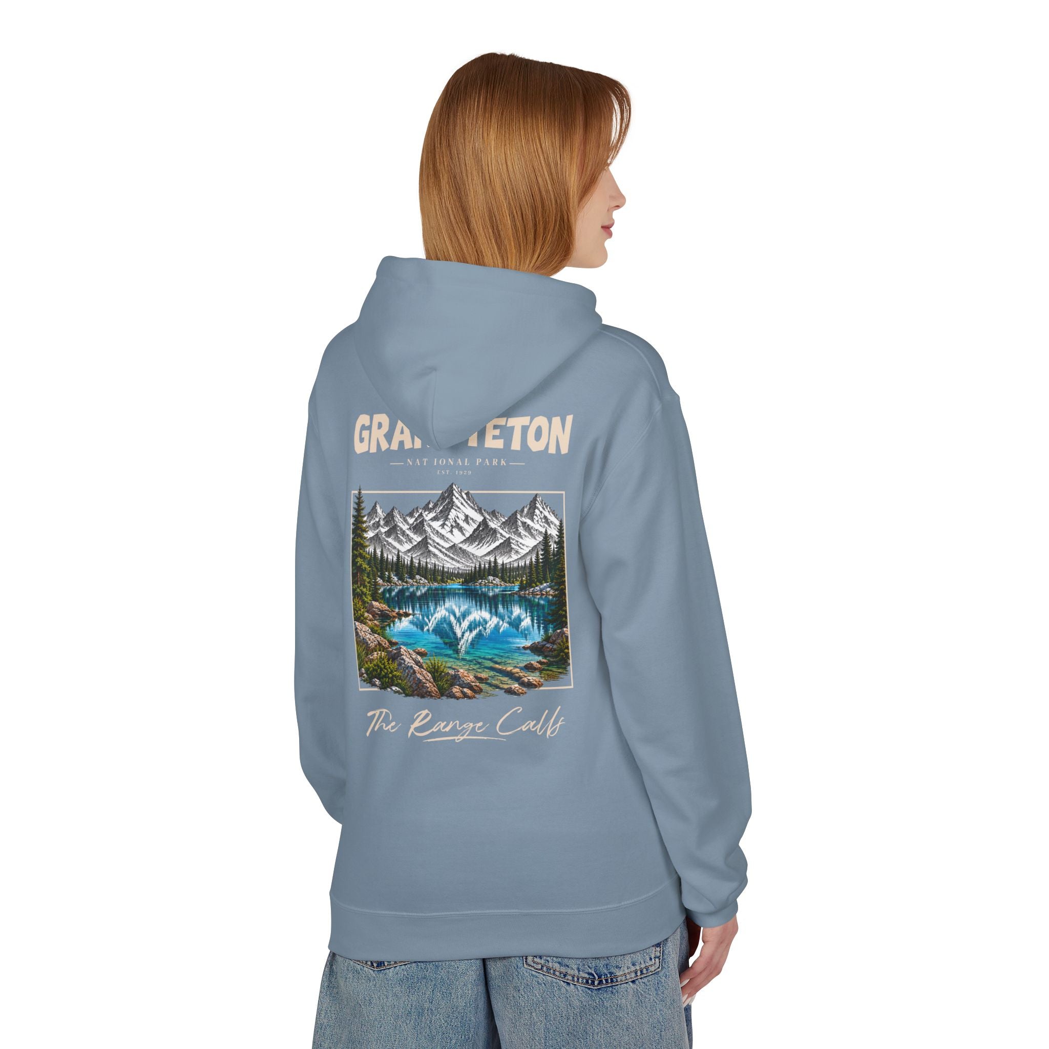 Grand Teton National Park Lake Reflection Graphic Hoodie