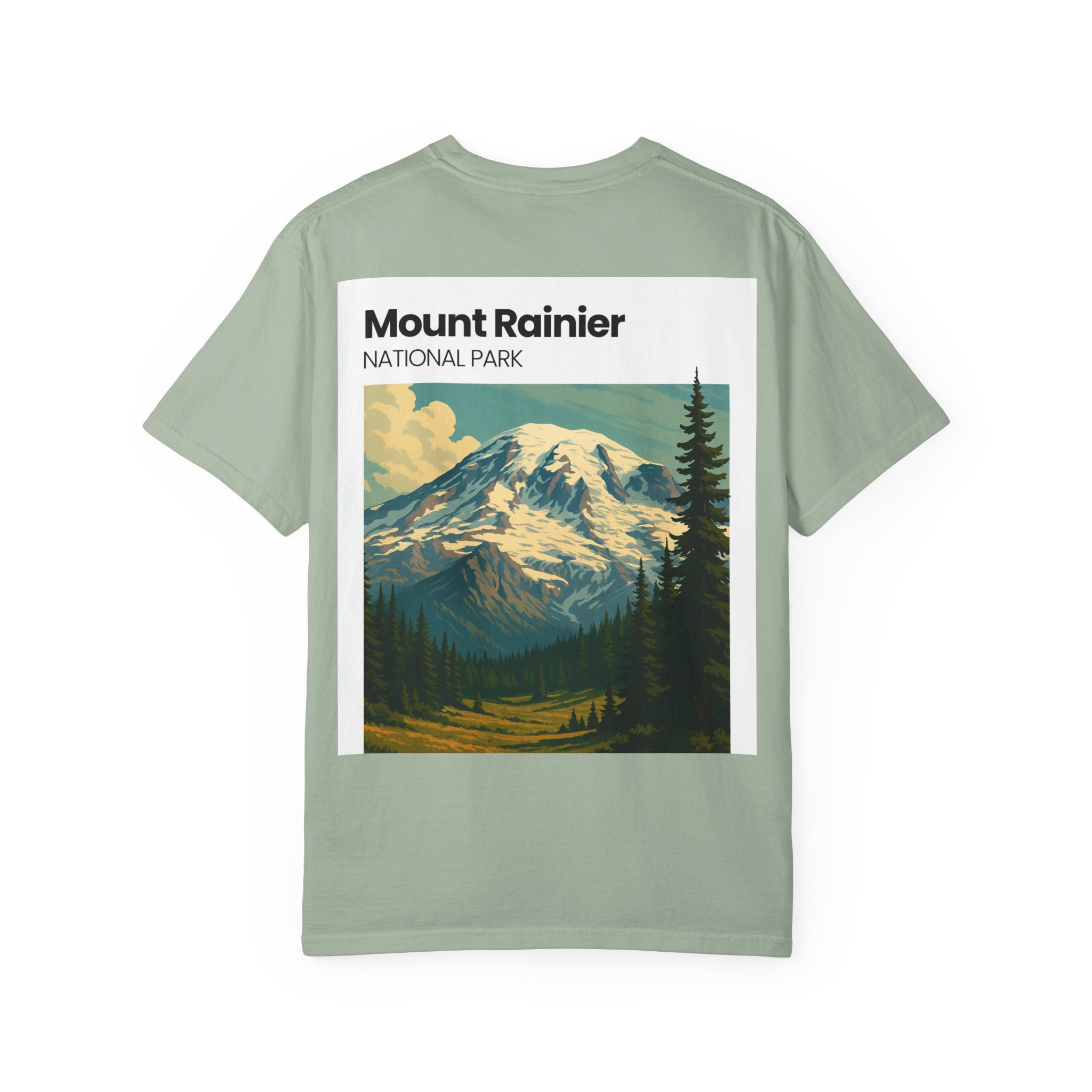 Mount Rainier National Park Poster T-Shirt | Vintage Landscape Graphic