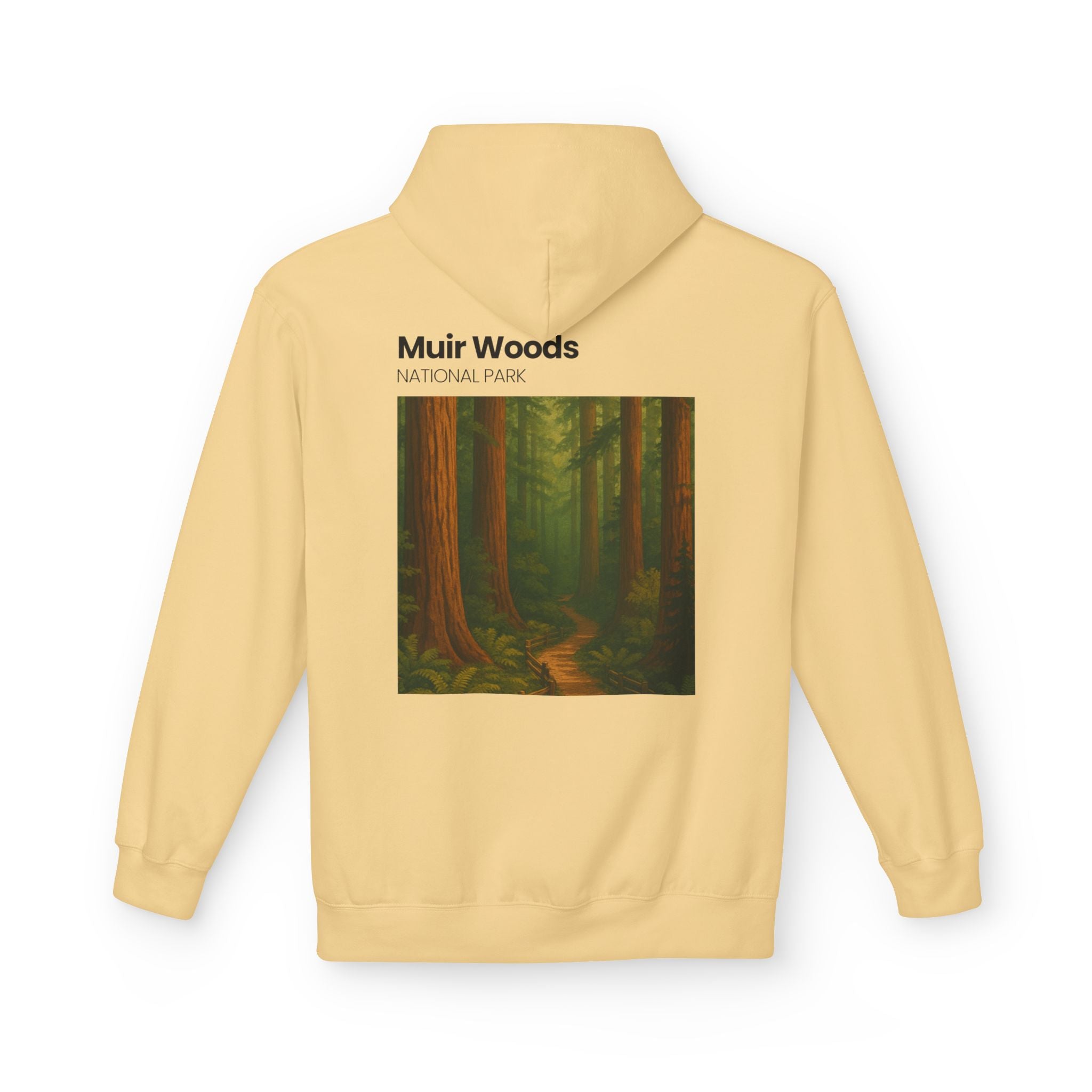 Muir Woods National Park Forest Path Hoodie | Vintage Nature Poster