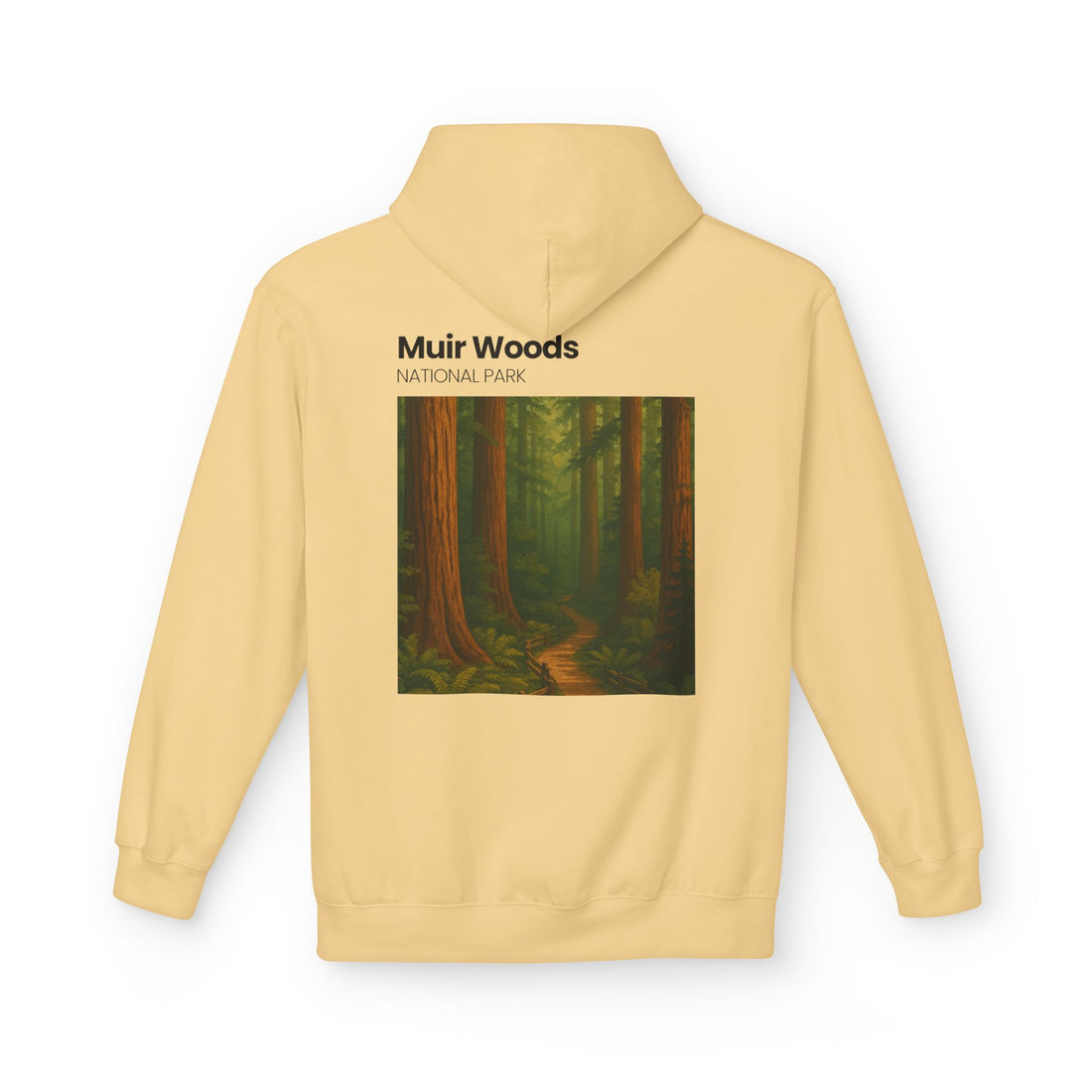 Muir Woods National Park Forest Path Hoodie | Vintage Nature Poster