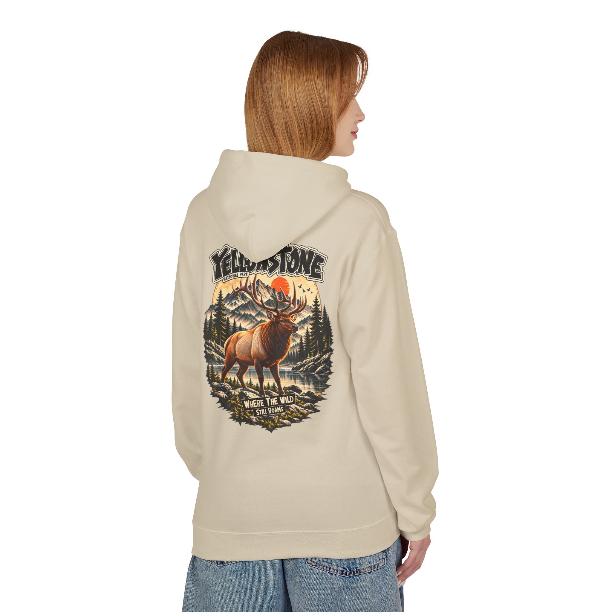 Yellowstone Elk – Where the Wild Still Roams Hoodie Model2