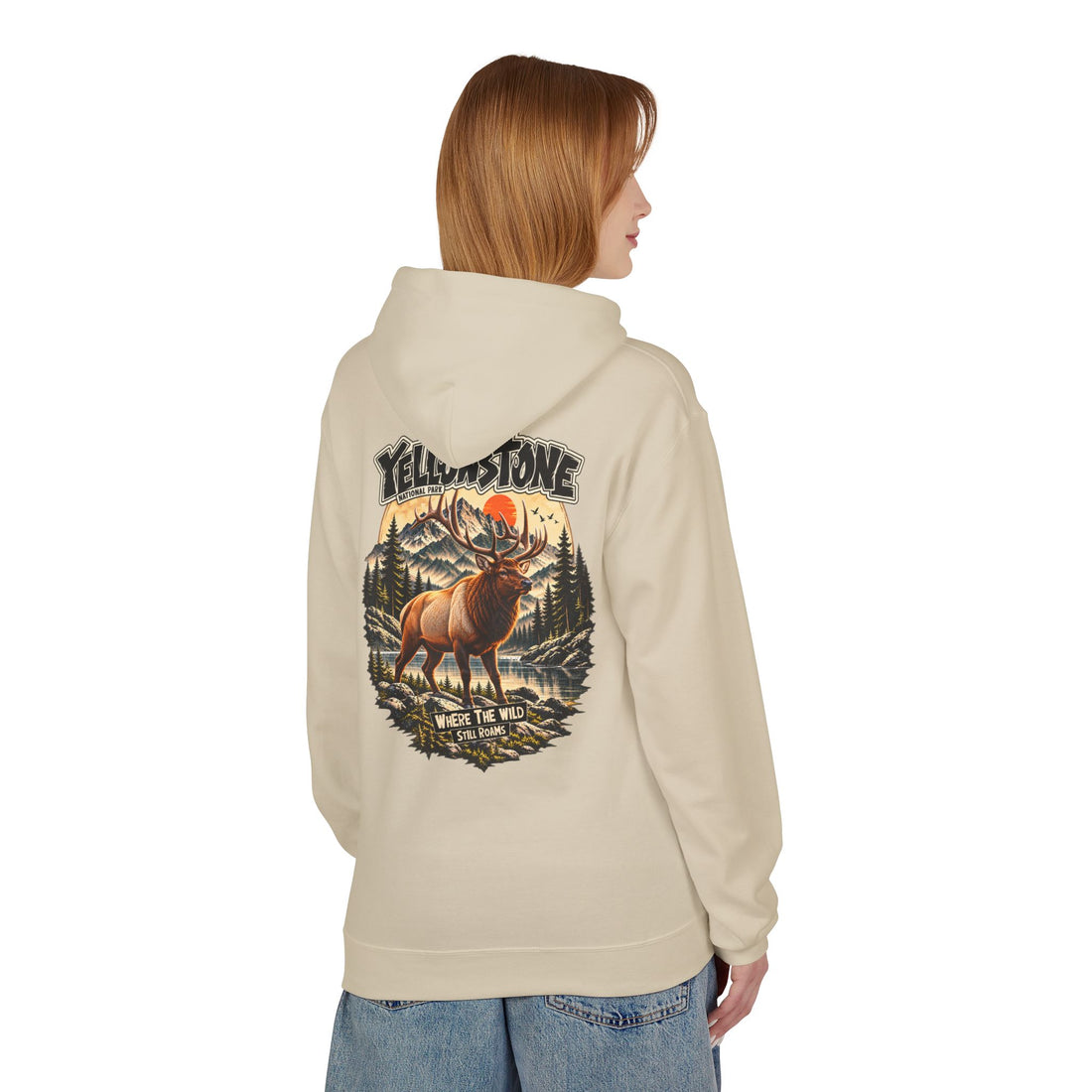 Yellowstone Elk – Where the Wild Still Roams Hoodie Model2