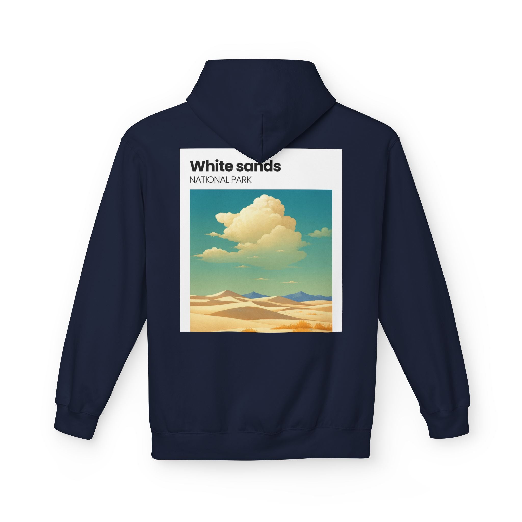 White Sands desert landscape Hoodie | National Park retro poster style