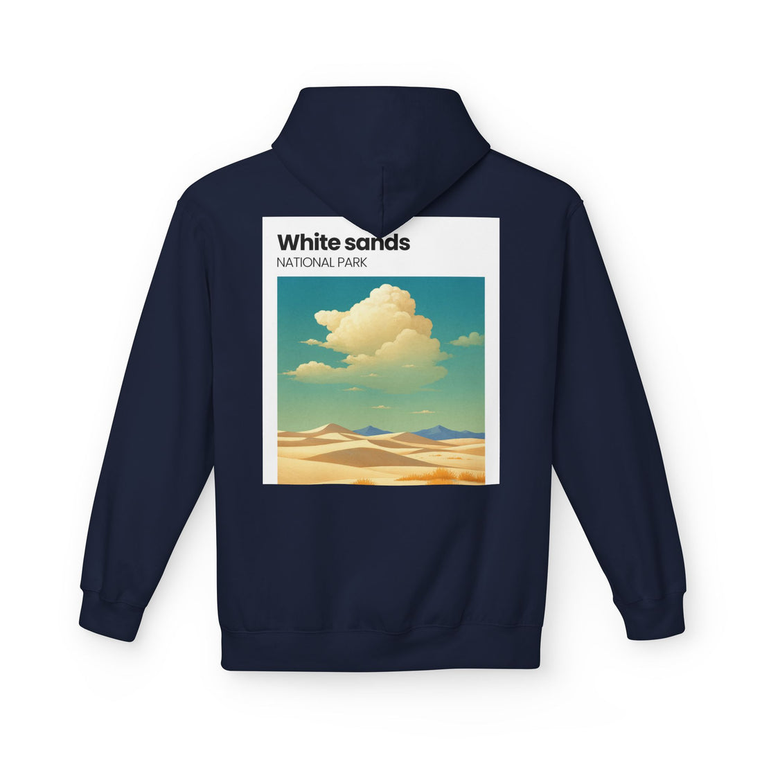 White Sands desert landscape Hoodie | National Park retro poster style