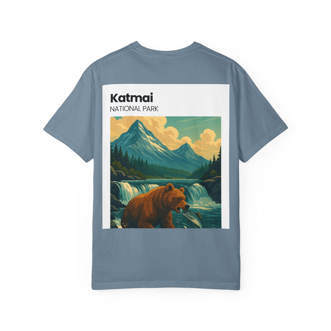 Katmai National Park Bear Illustration T-shirt | Mountain River Nature Tee