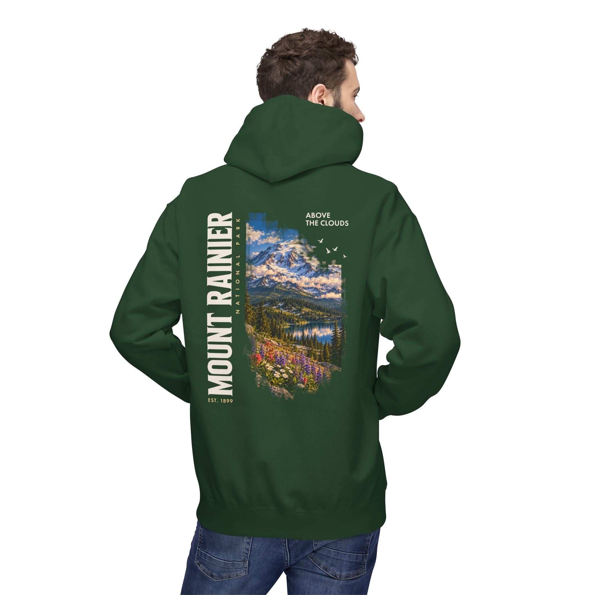 Mount Rainier National Park –  Alpine Scene Graphic Hoodie