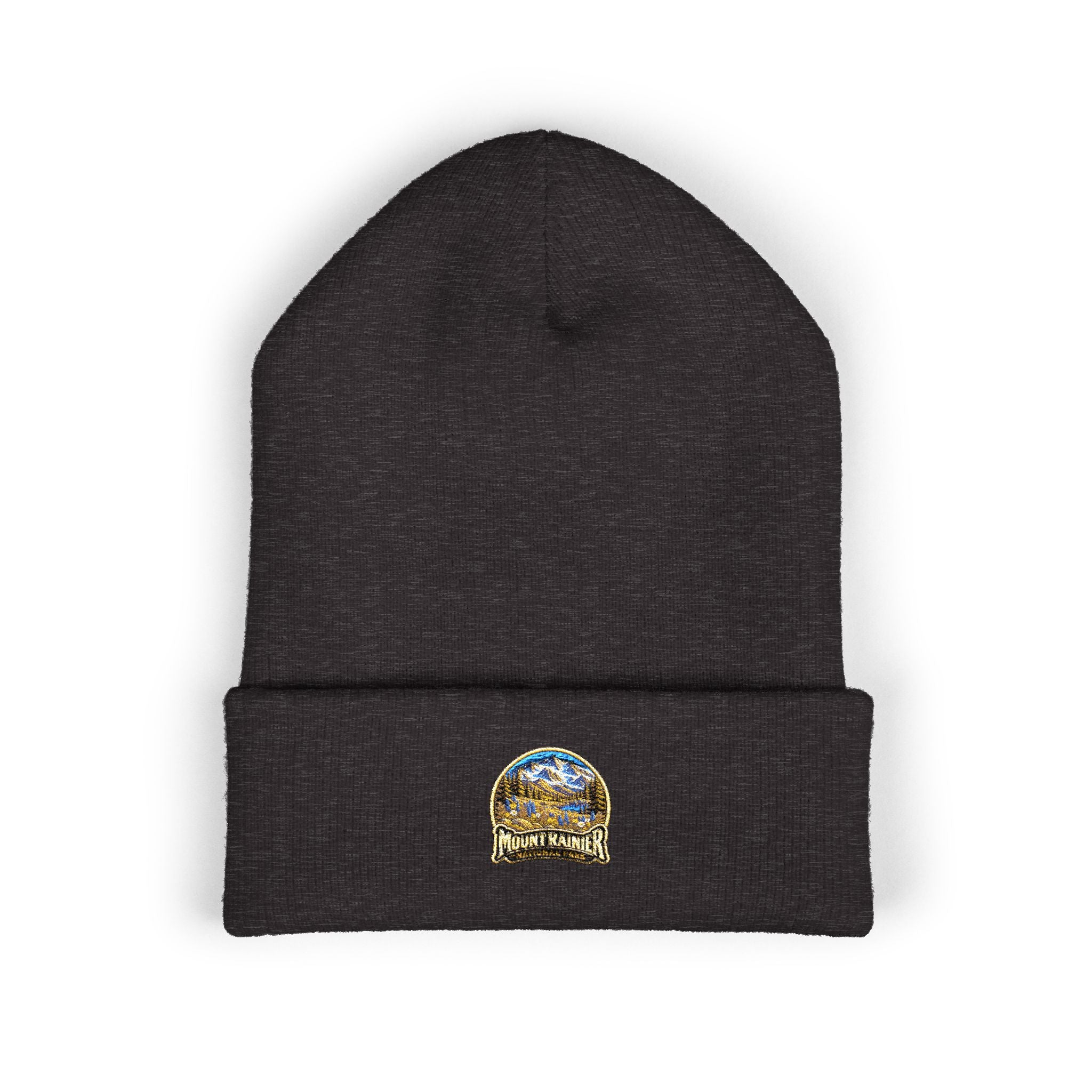 Mount Rainier National Park – Alpine Scene Round Patch Beanie