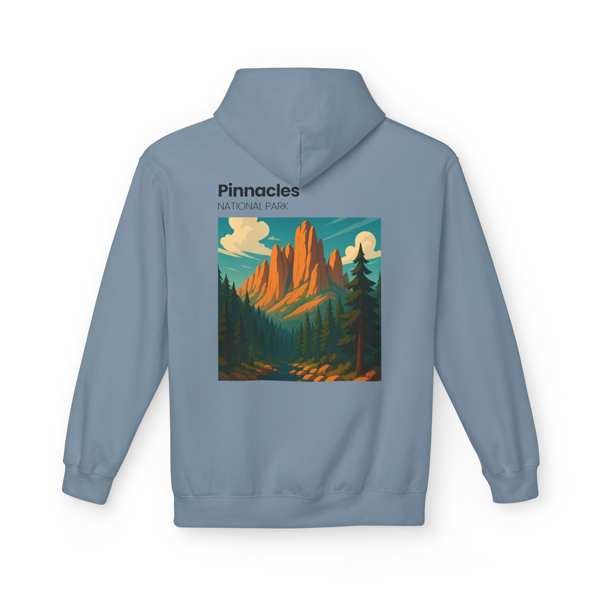 Pinnacles National Park vintage poster Hoodie | Mountain landscape camp retro