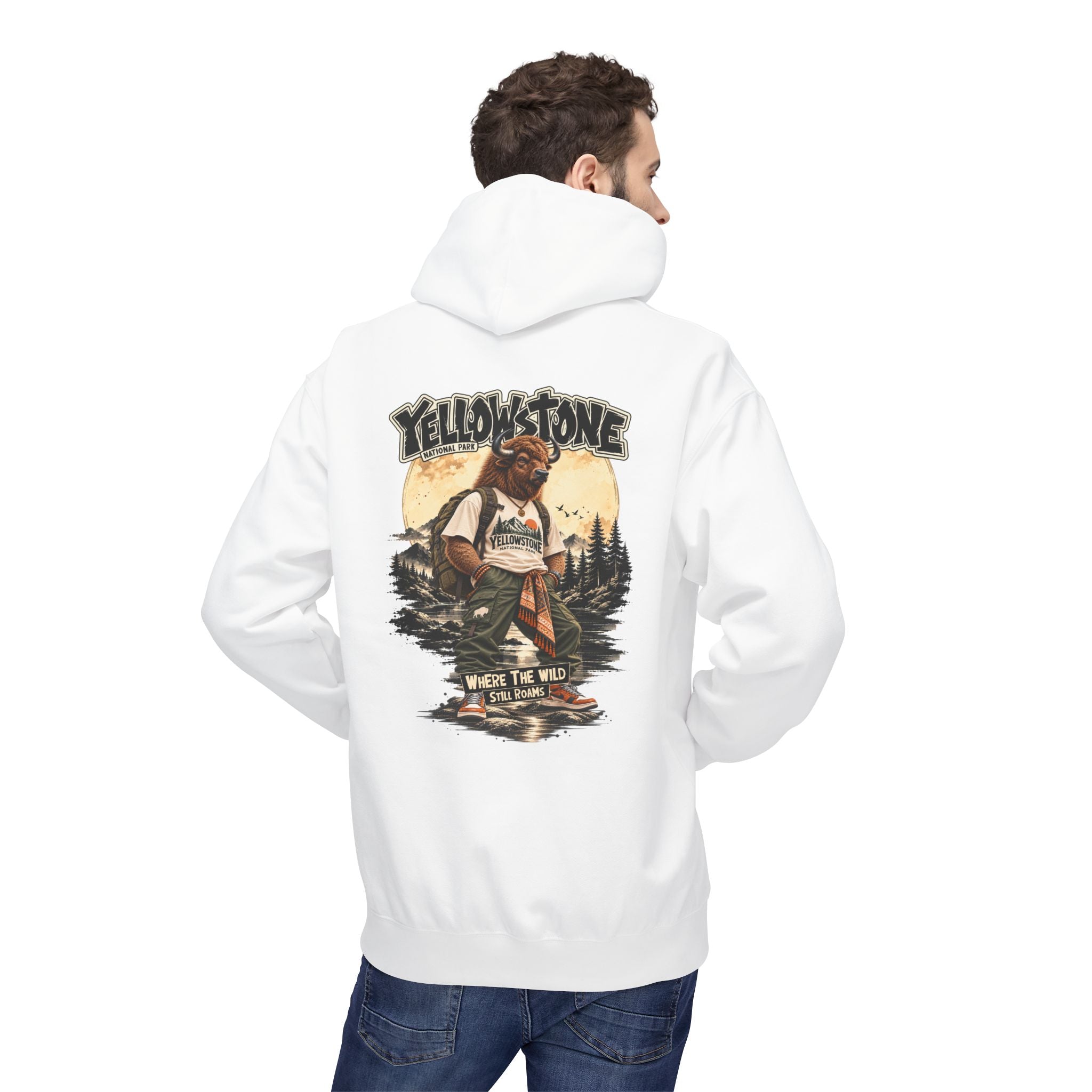 Yellowstone Bison – Where the Wild Still Roams Hoodie Model1