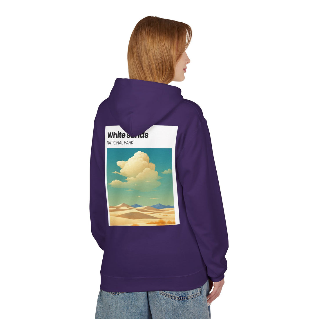 White Sands desert landscape Hoodie | National Park retro poster style