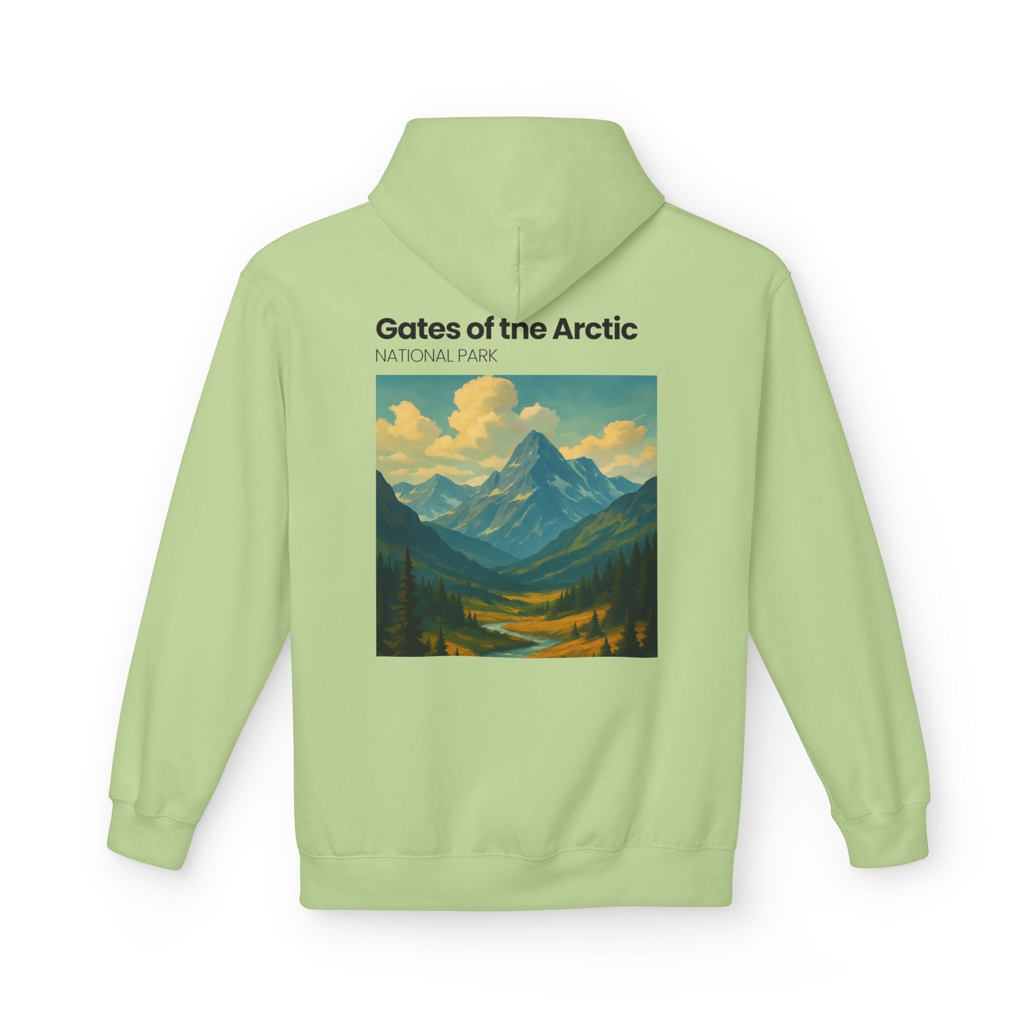 Gates of the Arctic National Park Hoodie | Mountain Landscape Retro Poster