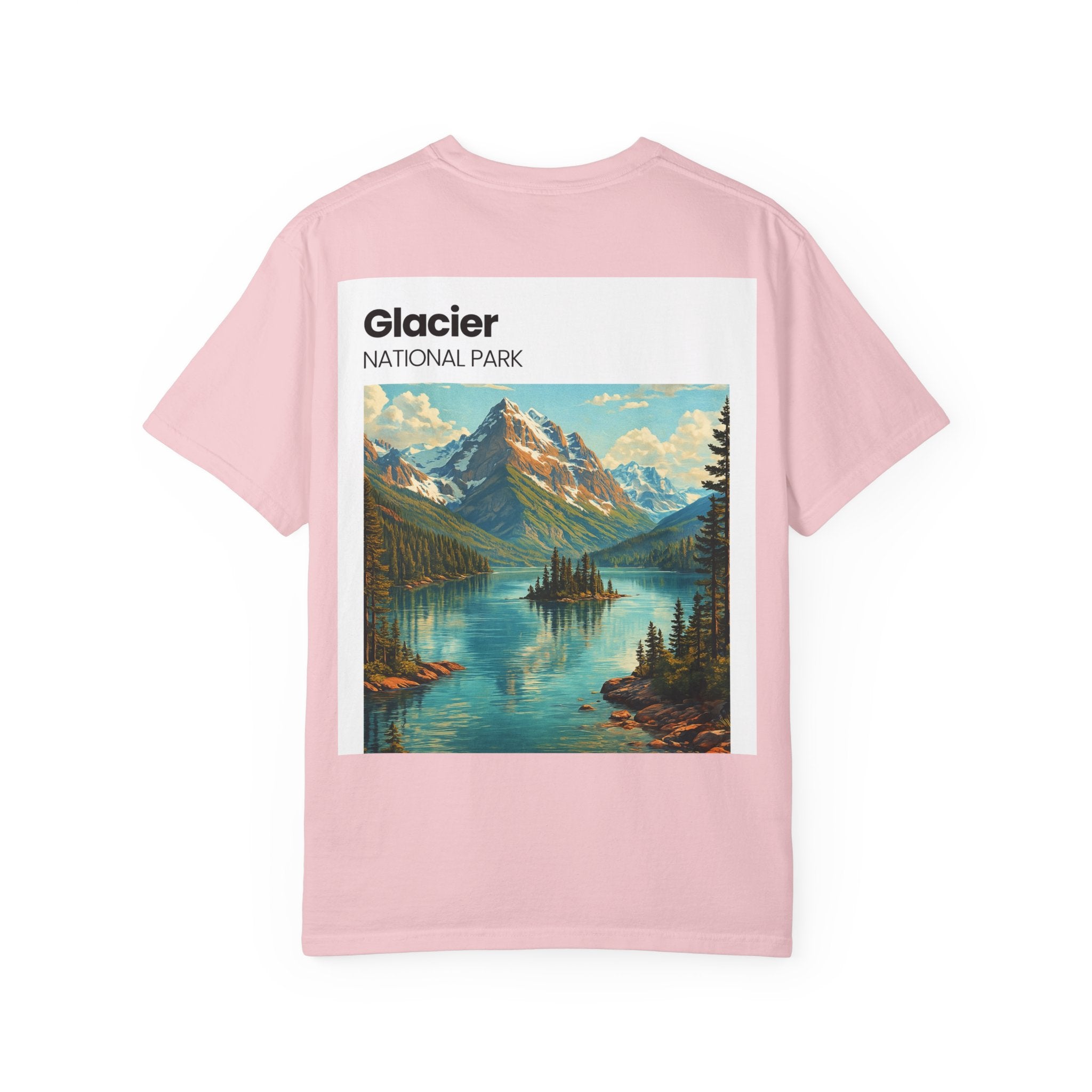 Glacier National Park Landscape T-shirt | Vintage Mountain Lake Tee