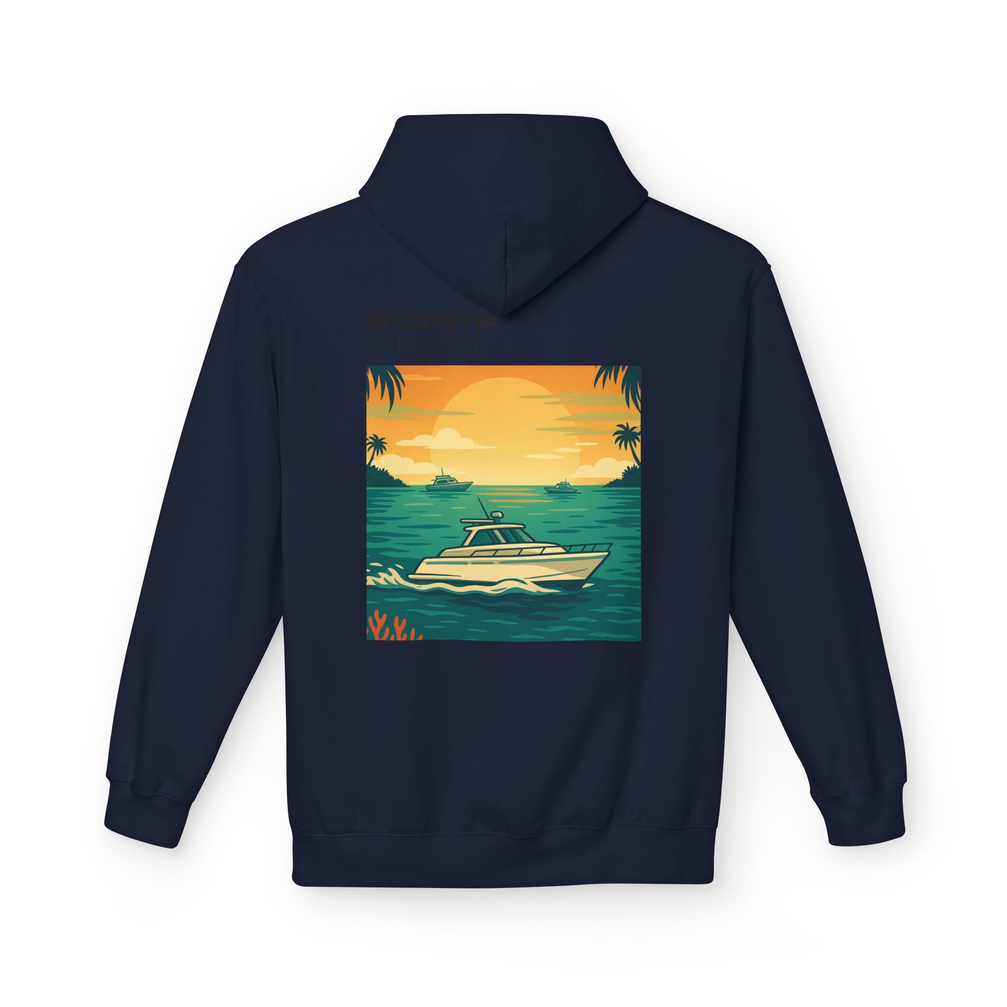 Biscayne National Park Boat Sunset Hoodie | Nautical Tropical Graphic