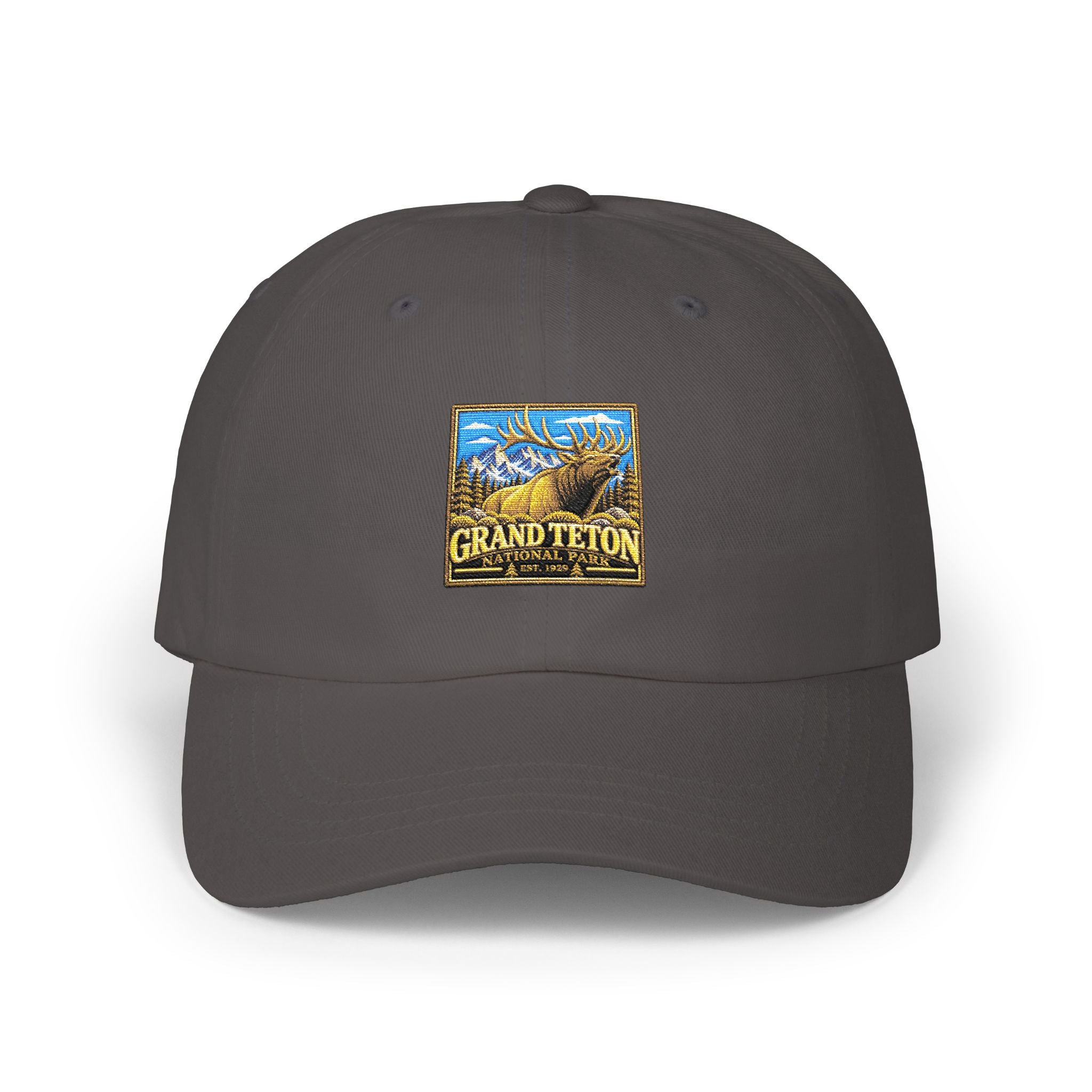Grand Teton National Park Elk Square Logo Dad Cap