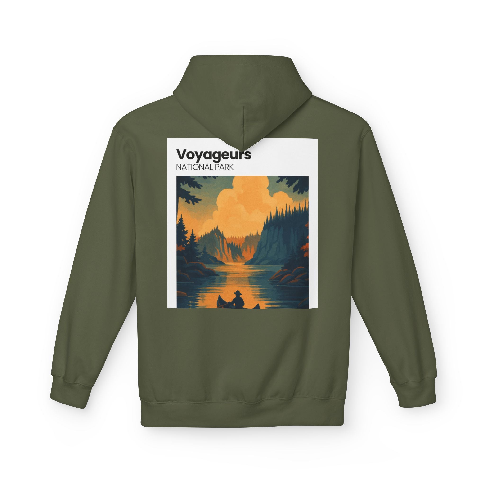 Voyageurs National Park Canoe Sunset Hoodie | Nature Landscape Pullover