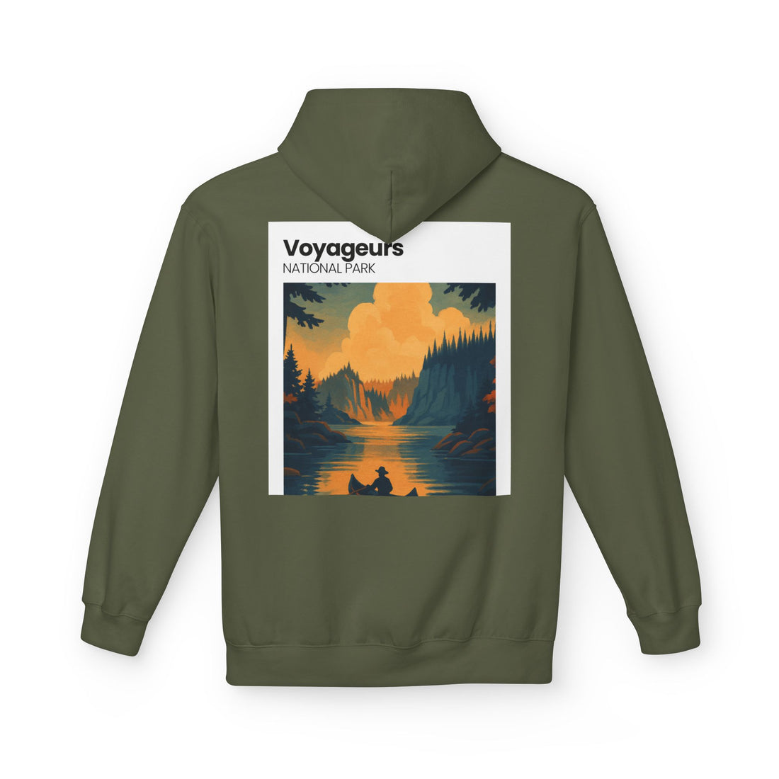 Voyageurs National Park Canoe Sunset Hoodie | Nature Landscape Pullover