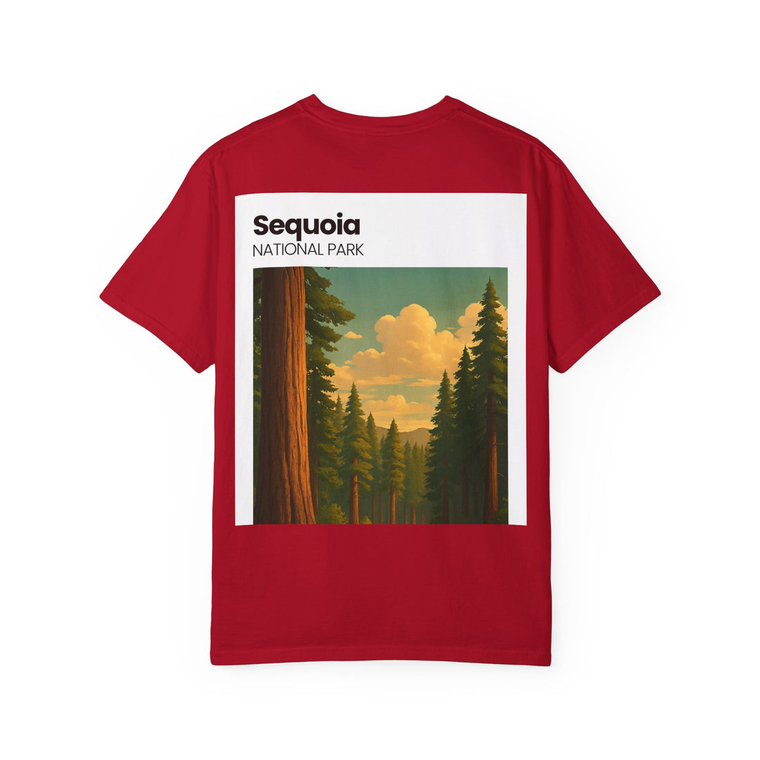 Sequoia National Park Poster Art T-Shirt | Vintage Forest Illustration