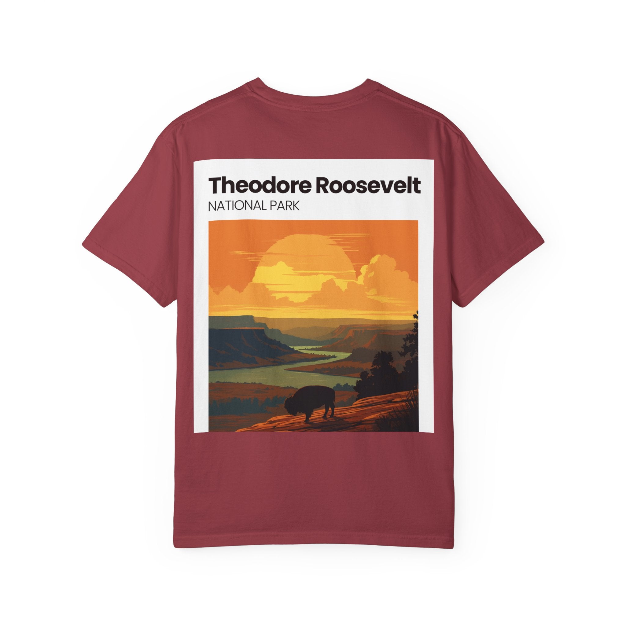 Theodore Roosevelt National Park Sunset T-shirt | Buffalo Landscape Tee