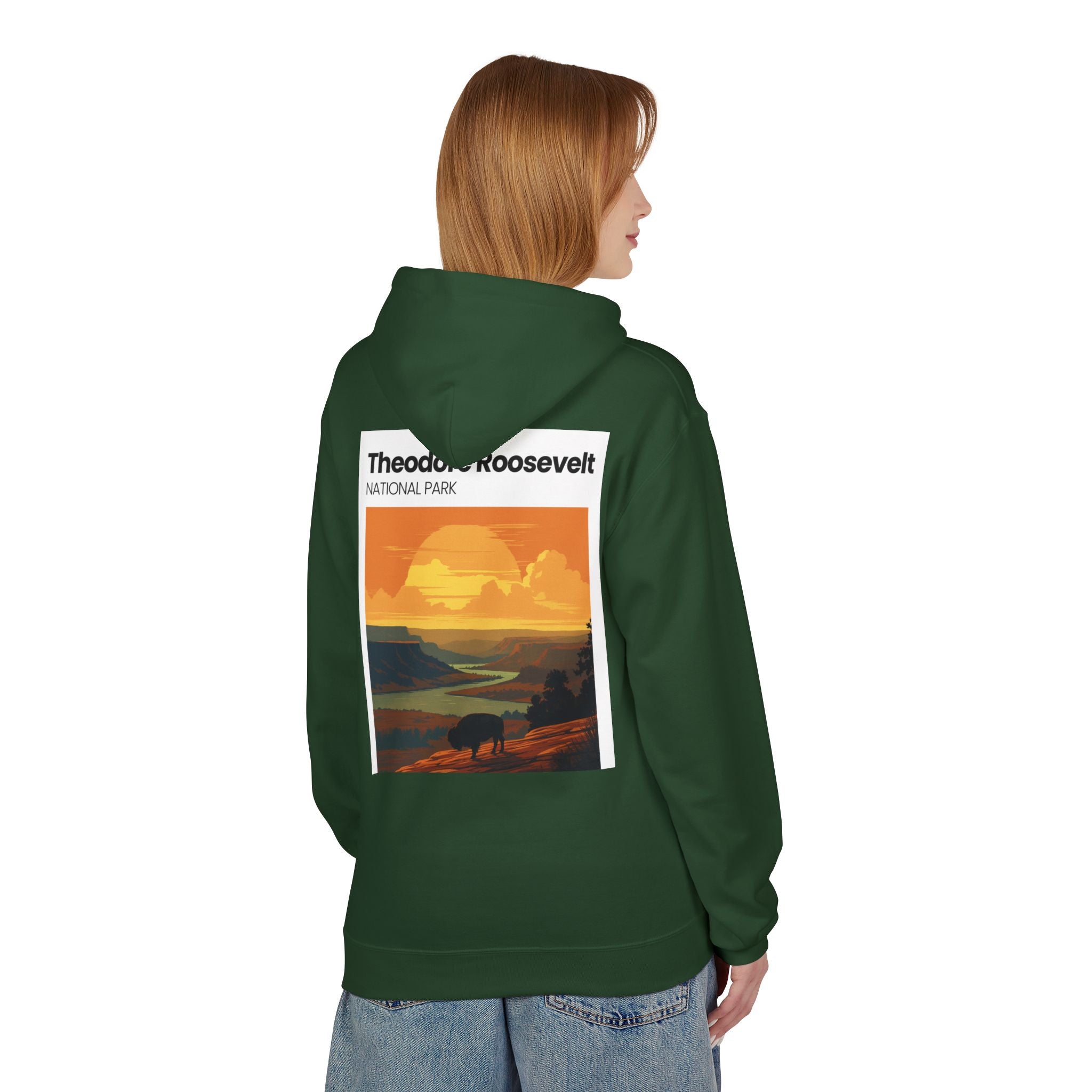 Theodore Roosevelt National Park Hoodie | Vintage Sunset Landscape