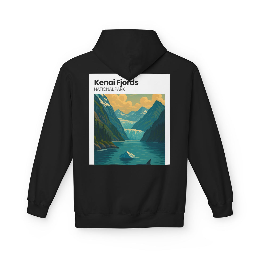 Kenai Fjords National Park landscape Hoodie | Alaska fjord vintage poster
