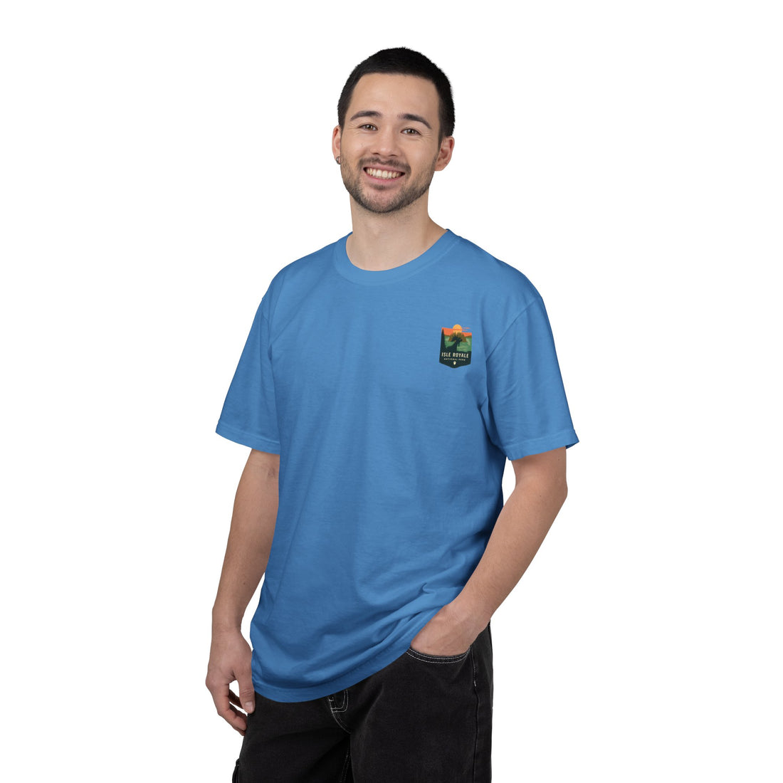Isle Royale National Park Illustration T-shirt | Scenic Lake Sunrise Tee