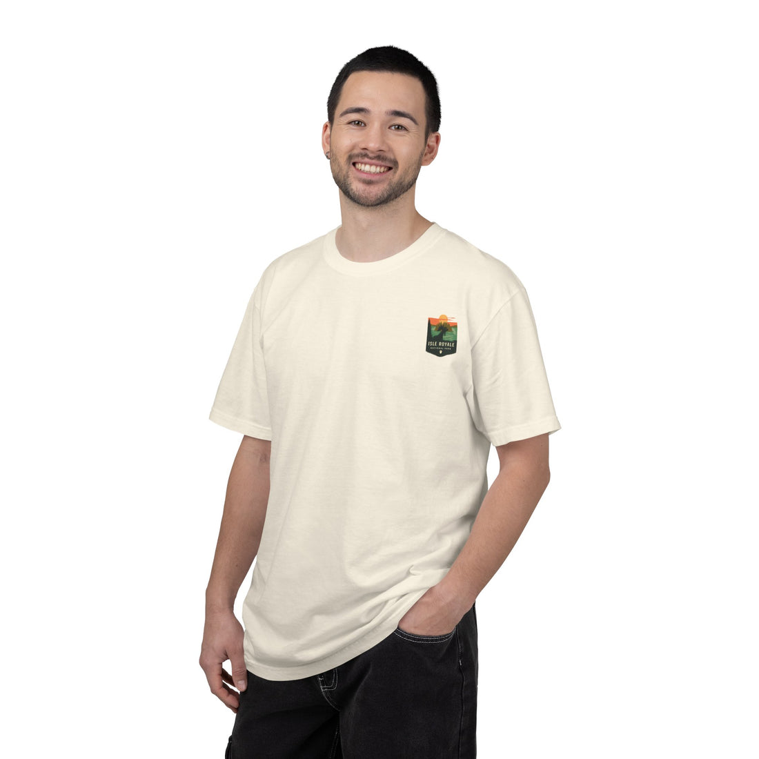 Isle Royale National Park Illustration T-shirt | Scenic Lake Sunrise Tee