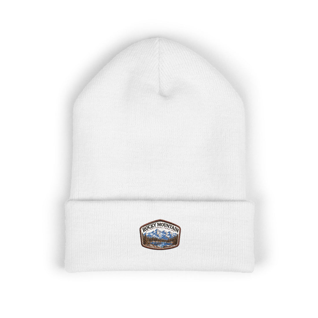 Rocky Mountain National Park Alpine Lake Beanie Peak Arch Patch Logo