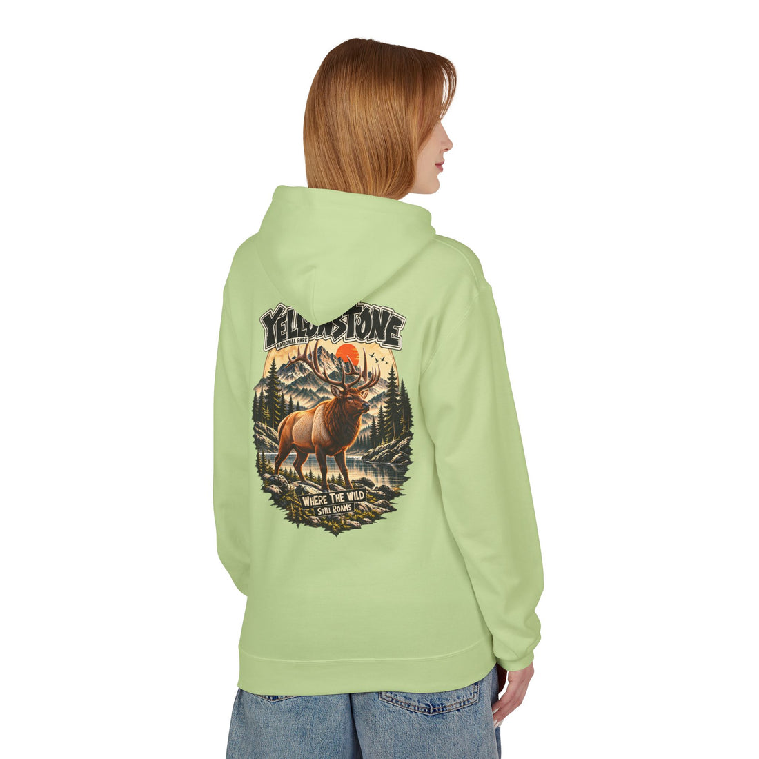 Yellowstone Elk – Where the Wild Still Roams Hoodie Model2
