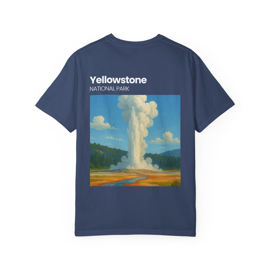 Yellowstone Geyser Illustration T-shirt | National Park Poster Tee