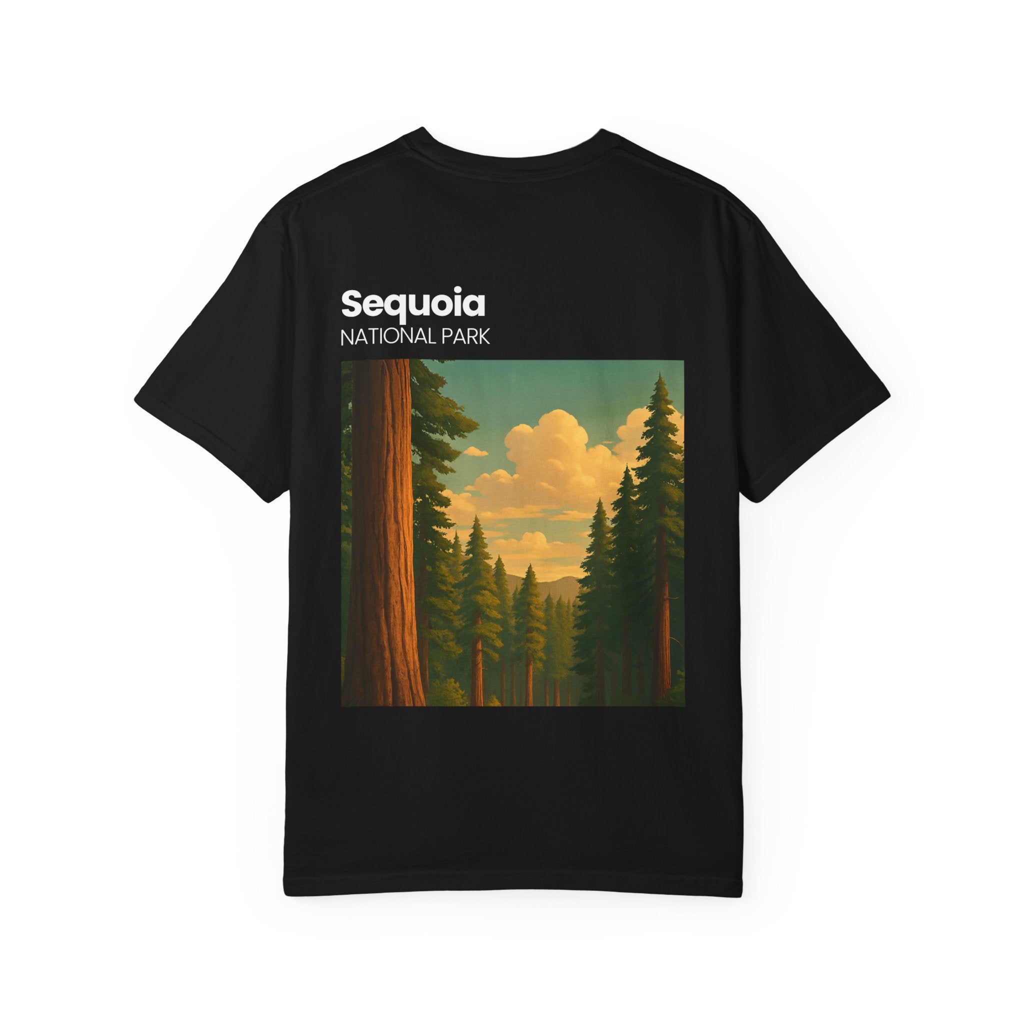 Sequoia National Park Poster Art T-Shirt | Vintage Forest Illustration