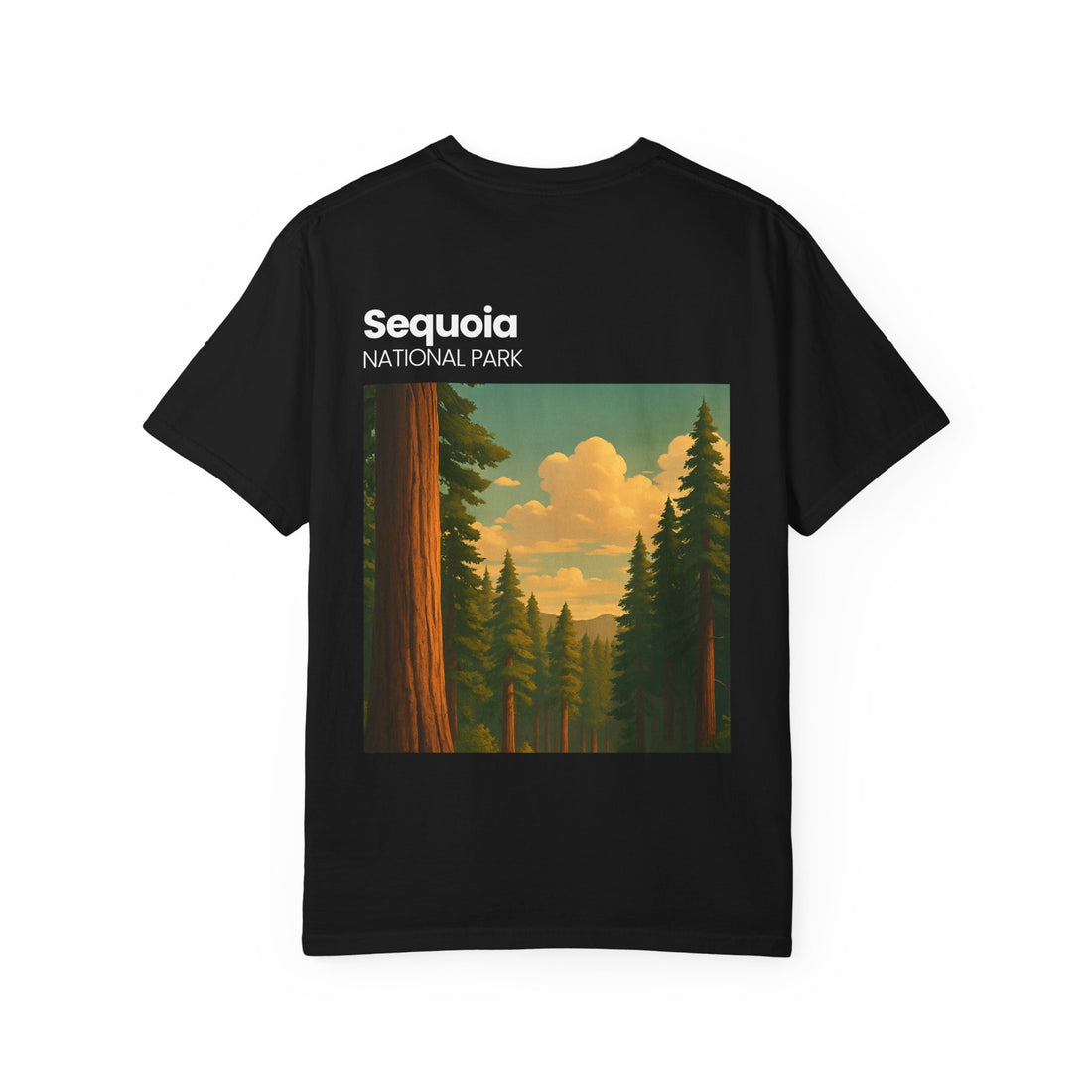 Sequoia National Park Poster Art T-Shirt | Vintage Forest Illustration