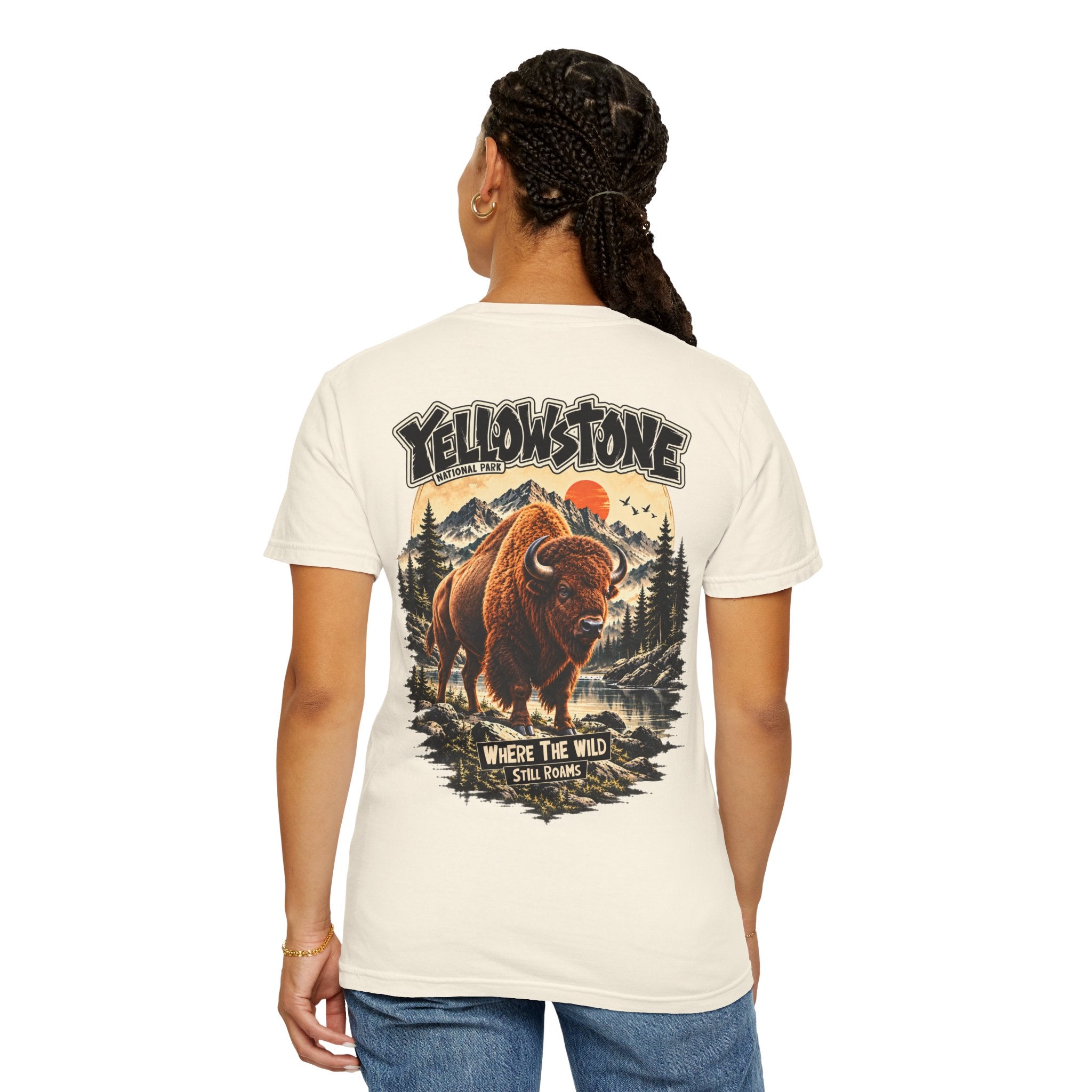 Yellowstone Bison – Where the Wild Still Roams T-Shirt Model1