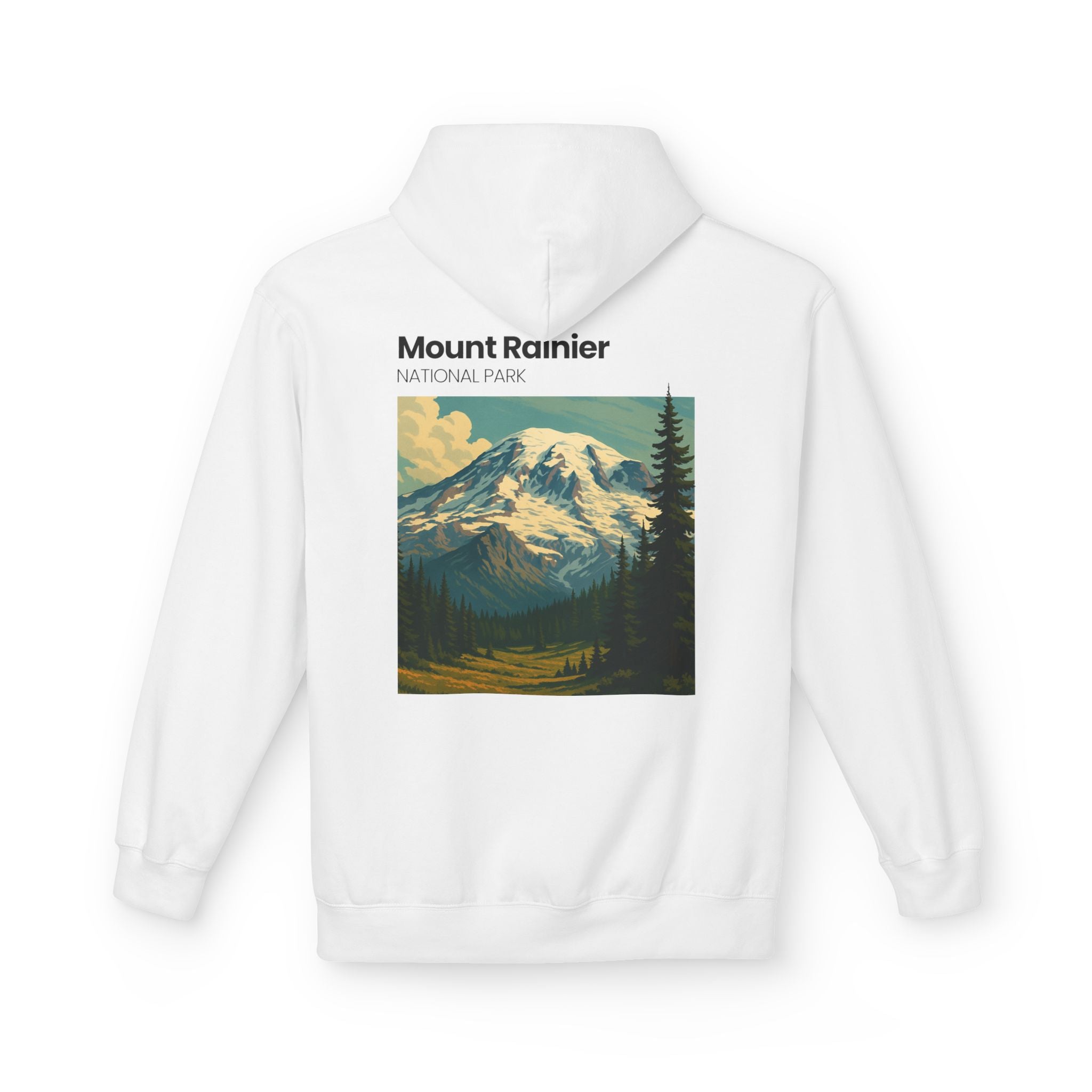 Mount Rainier National Park Hoodie | Vintage Landscape Mountain Design