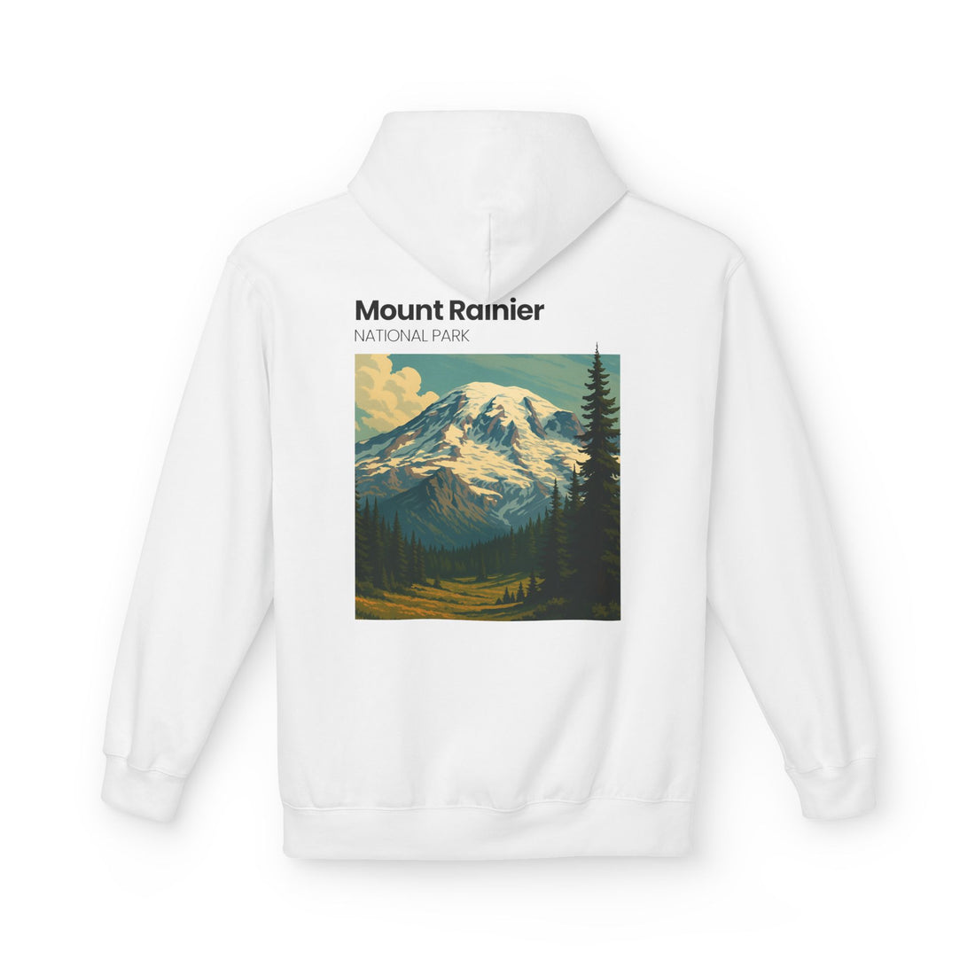 Mount Rainier National Park Hoodie | Vintage Landscape Mountain Design