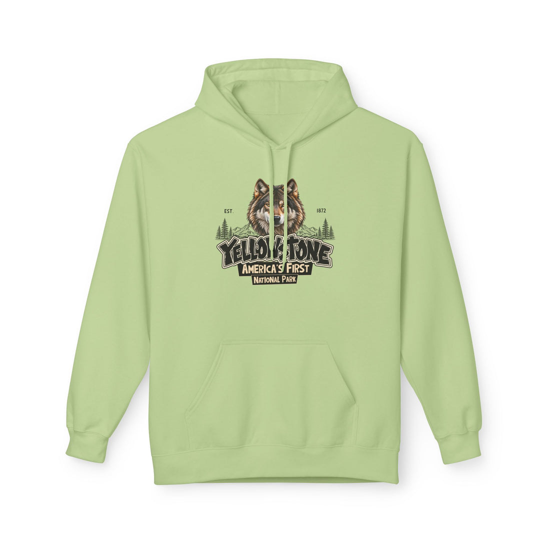Yellowstone Wolf – Where the Wild Still Roams Hoodie Model1