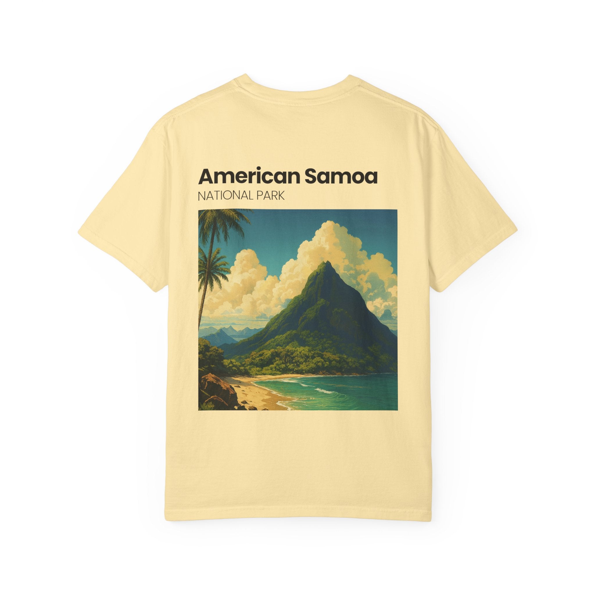 American Samoa National Park print T-Shirt | Tropical Mountain Beach Artwork