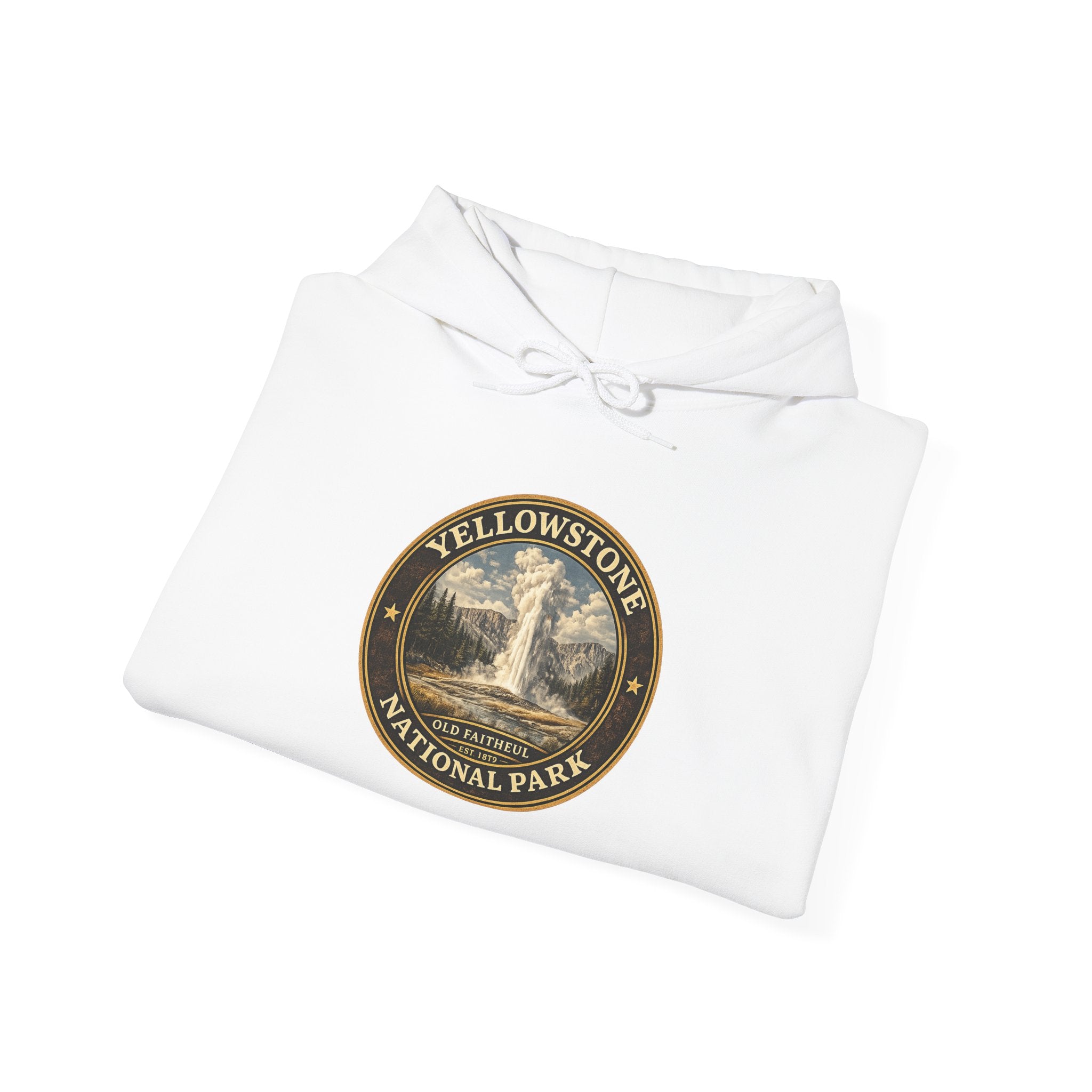 Yellowstone Old Faithful Round Badge Hoodie