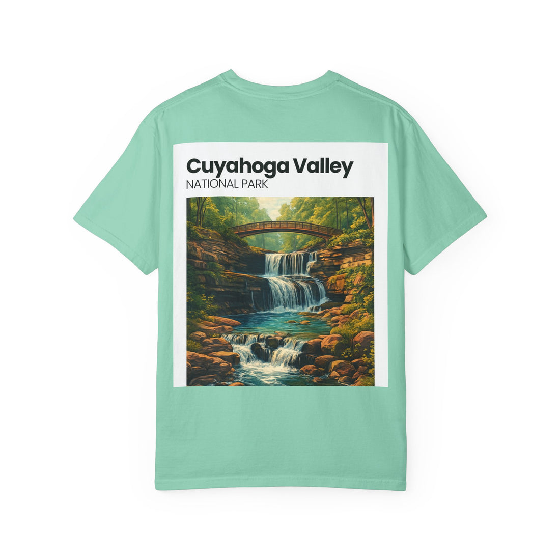 Cuyahoga Valley Waterfall Illustration T-Shirt | National Park Landscape