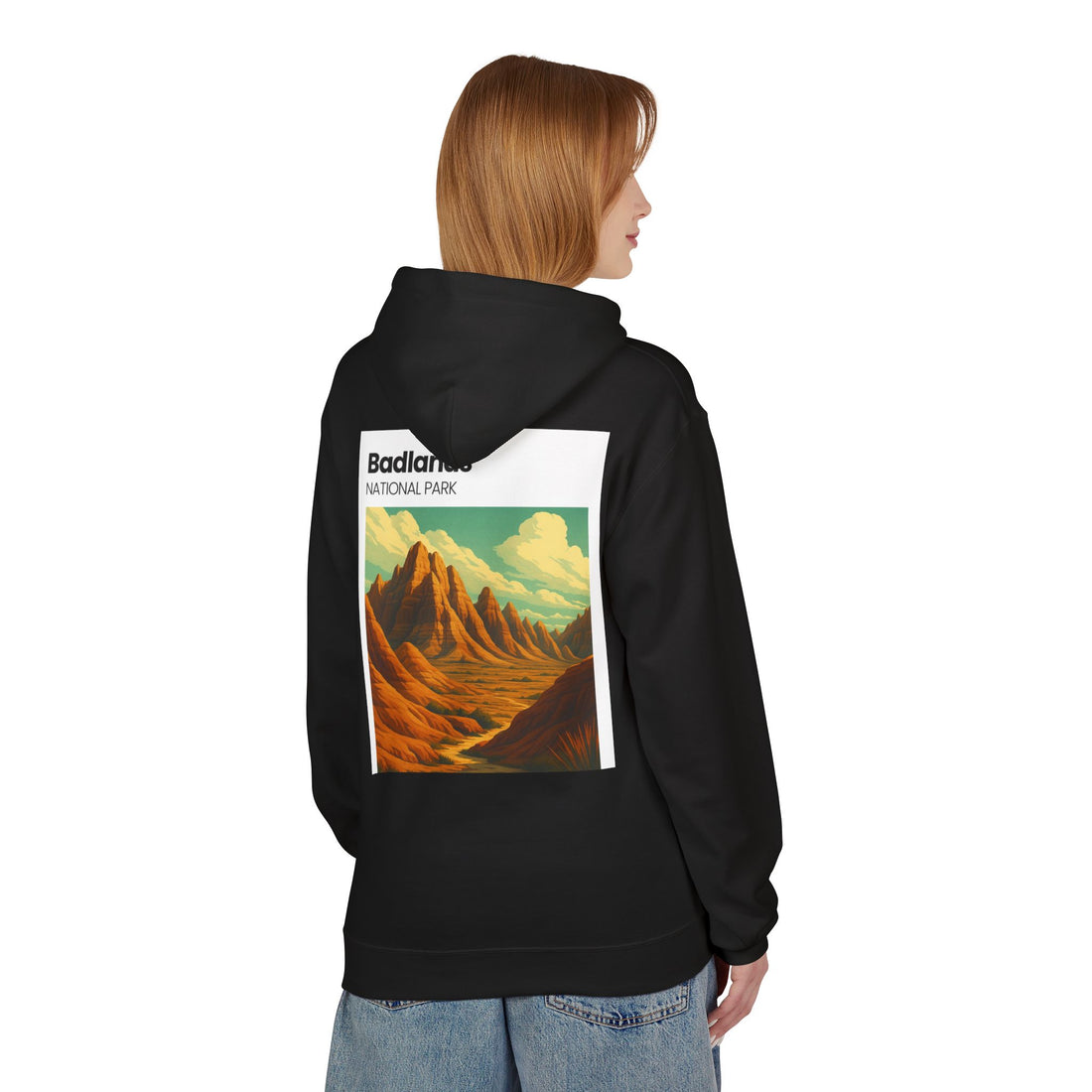 Badlands National Park landscape hoodie | vintage desert mountain art