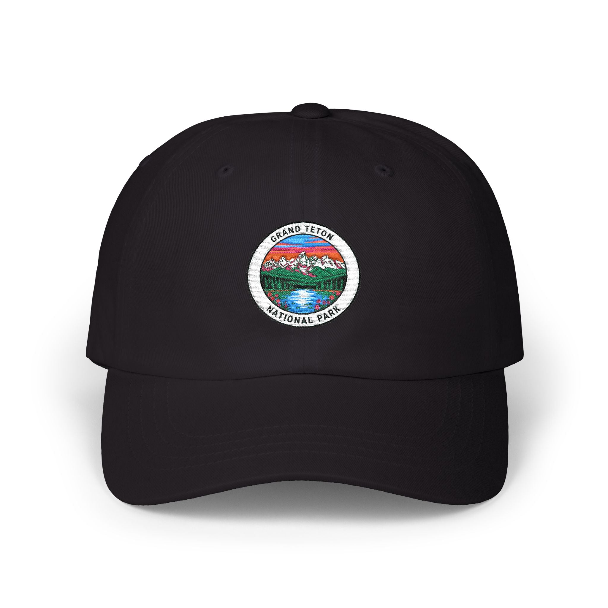 Mountain Lake patch logo Cap | Dad Hat with Scenic Outdoors Emblem
