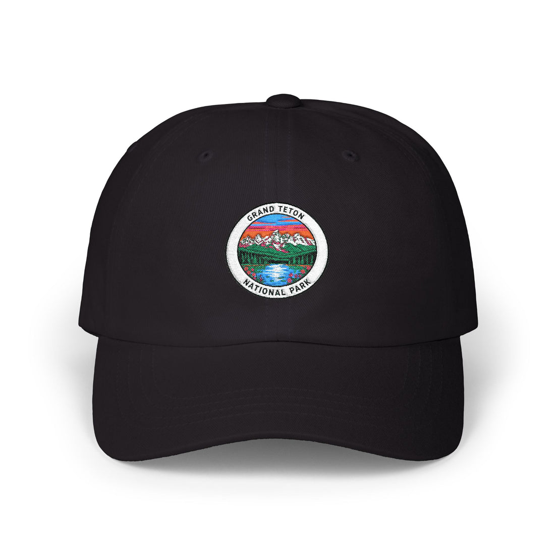 Mountain Lake patch logo Cap | Dad Hat with Scenic Outdoors Emblem