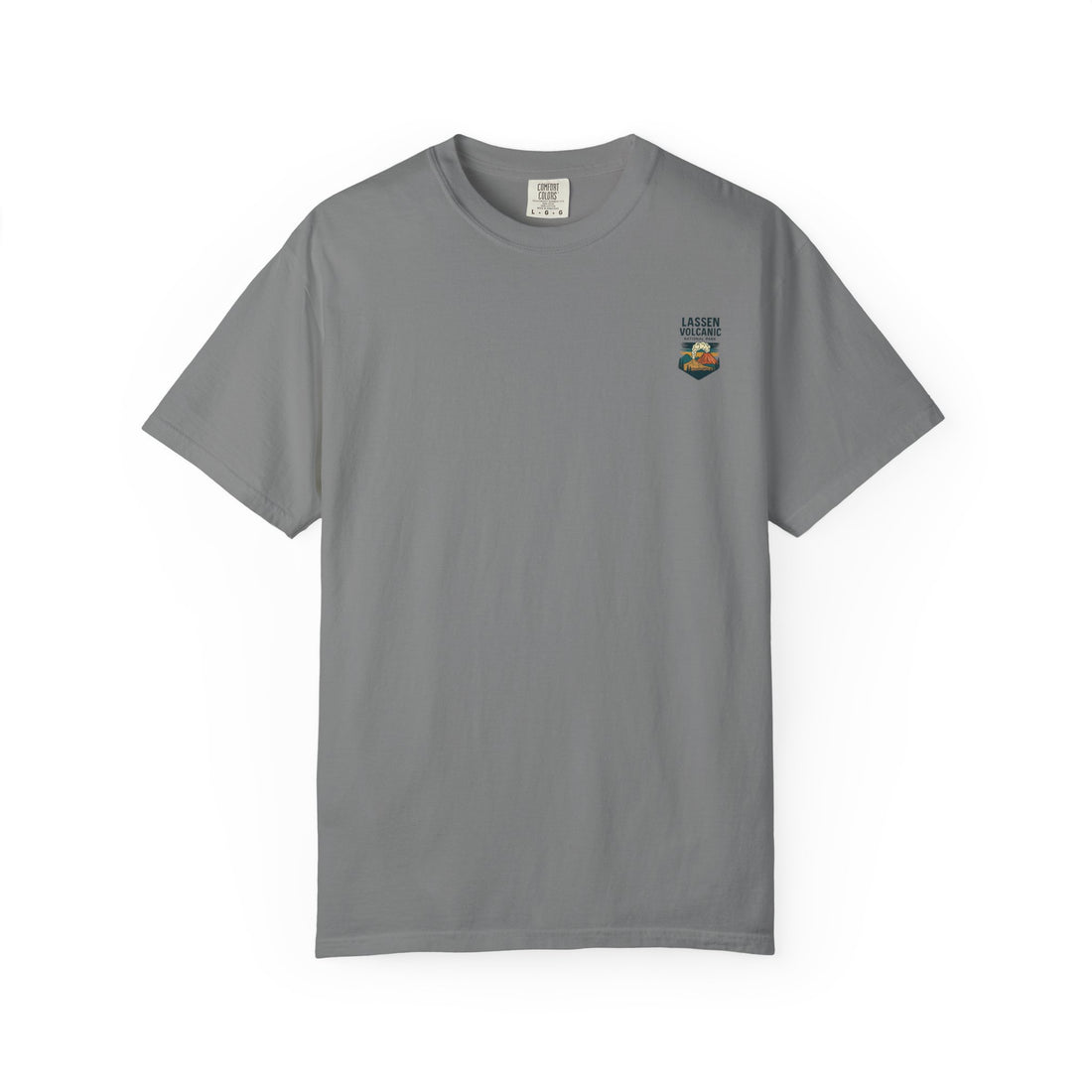 Lassen Volcanic Poster Art T-Shirt | Mountain Eruption Design