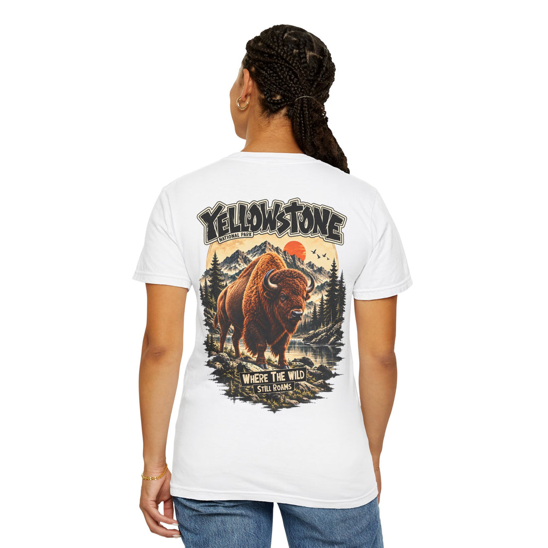 Yellowstone Bison – Where the Wild Still Roams T-Shirt Model1