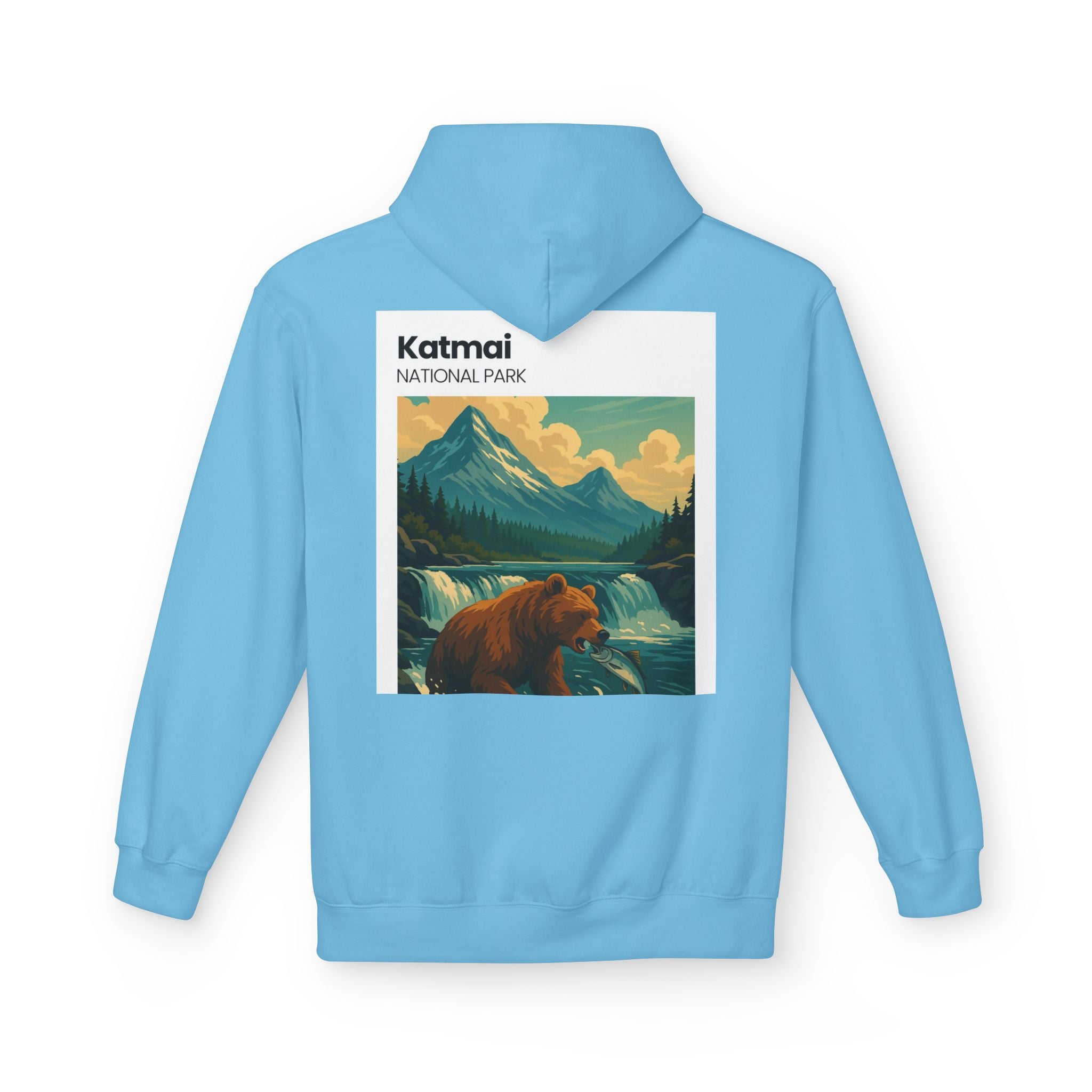 Katmai National Park Bear Hoodie | Vintage Wilderness Landscape