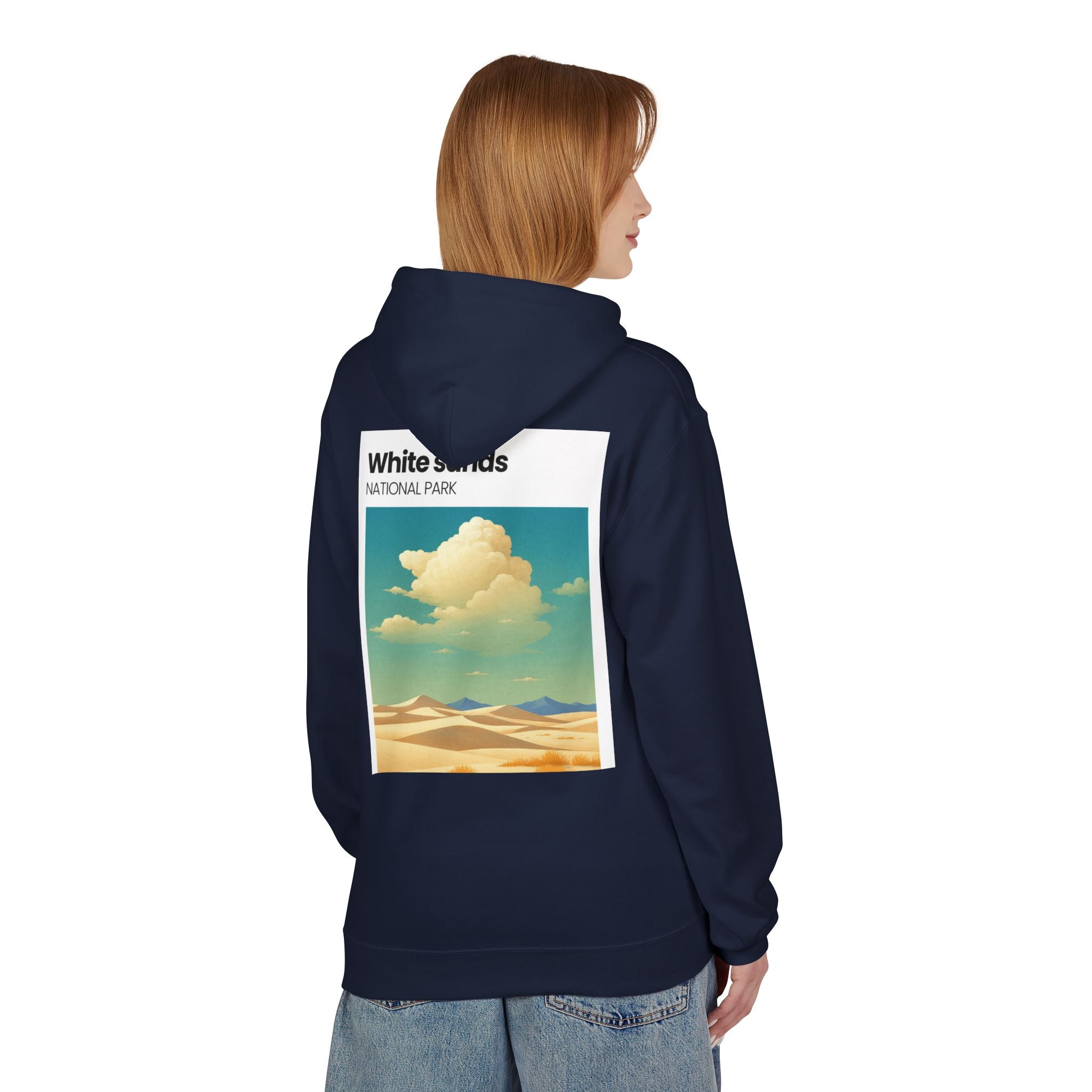 White Sands desert landscape Hoodie | National Park retro poster style