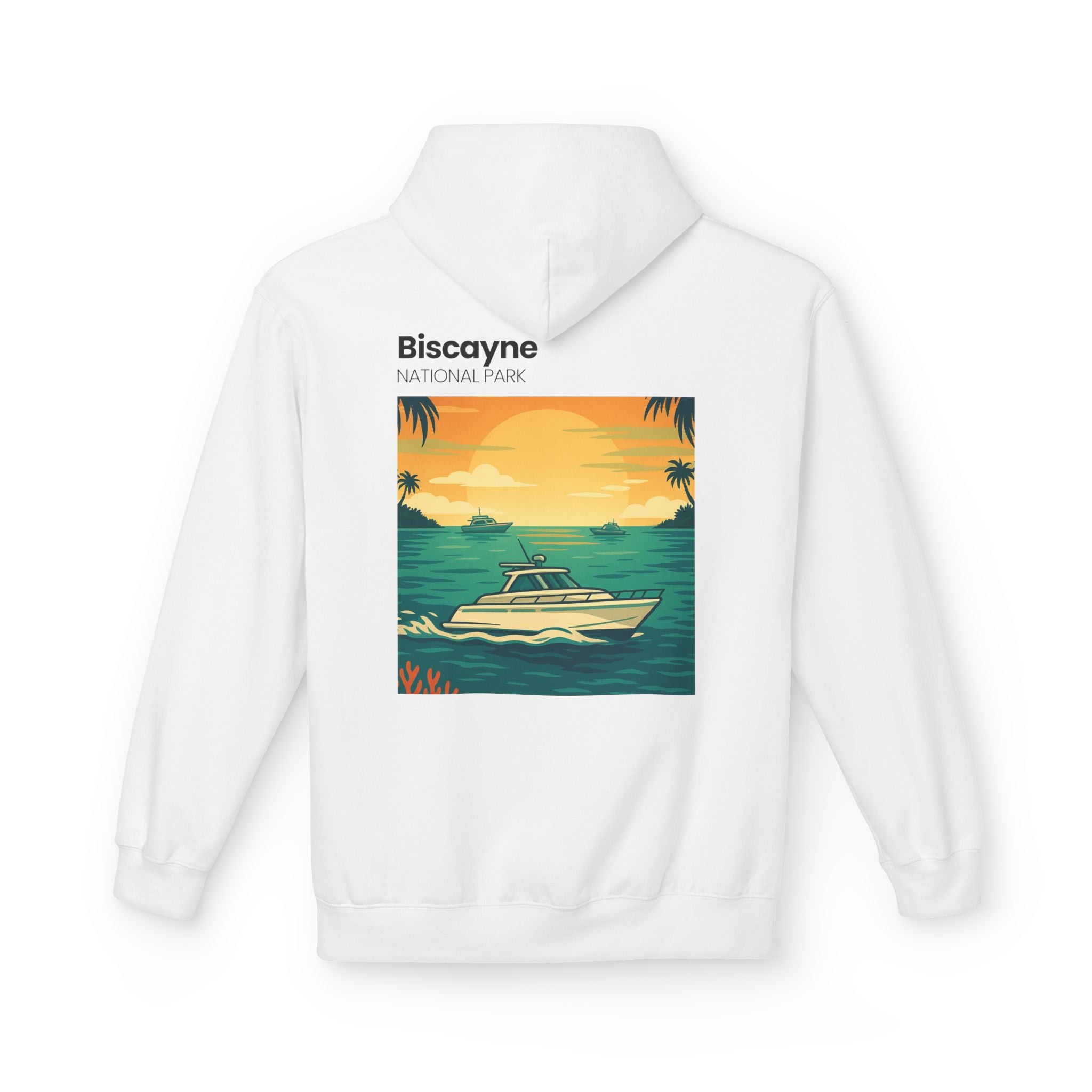 Biscayne National Park Boat Sunset Hoodie | Nautical Tropical Graphic