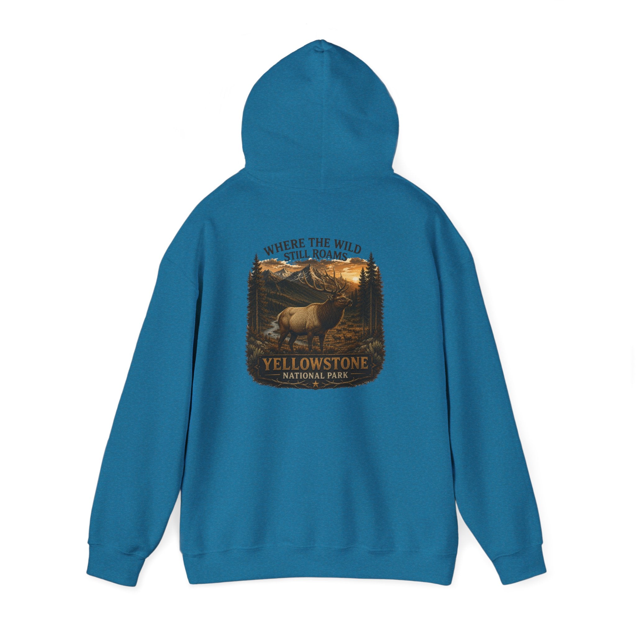 Yellowstone Elk Round Badge Hoodie