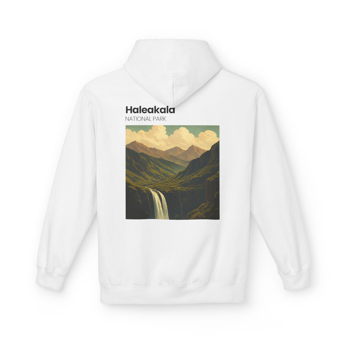 Haleakala National Park Landscape Hoodie | Vintage Mountain Waterfall